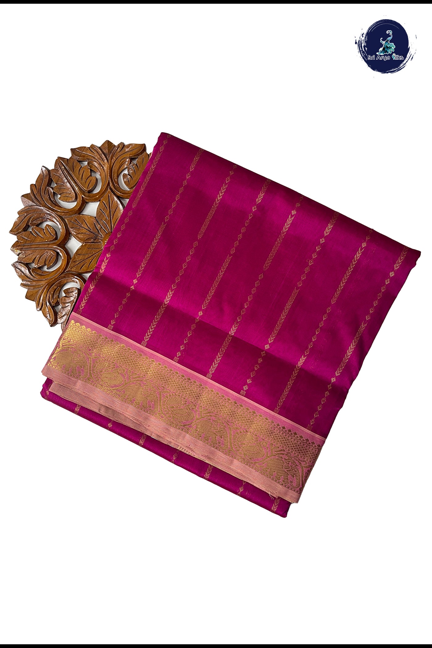 Vadamalli 10 Yards Silk Cotton Saree With Stripes Pattern