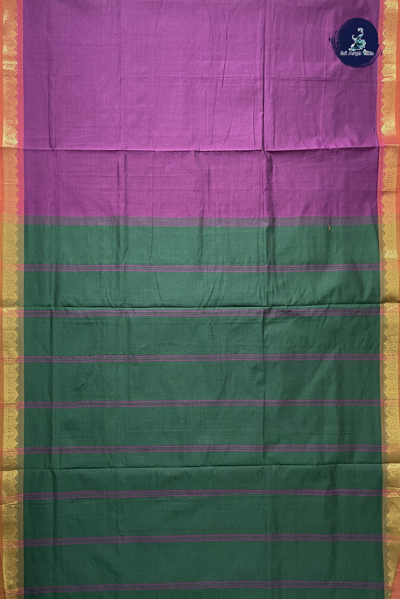 Jamun 10 Yards Silk Cotton Saree With Plain Pattern