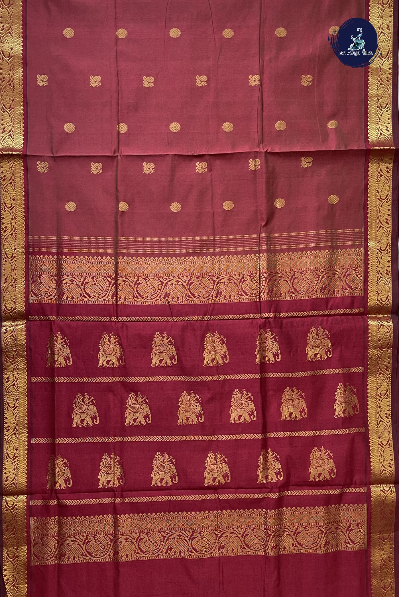 Arakku 10 Yards Silk Cotton Saree With Buttas Pattern