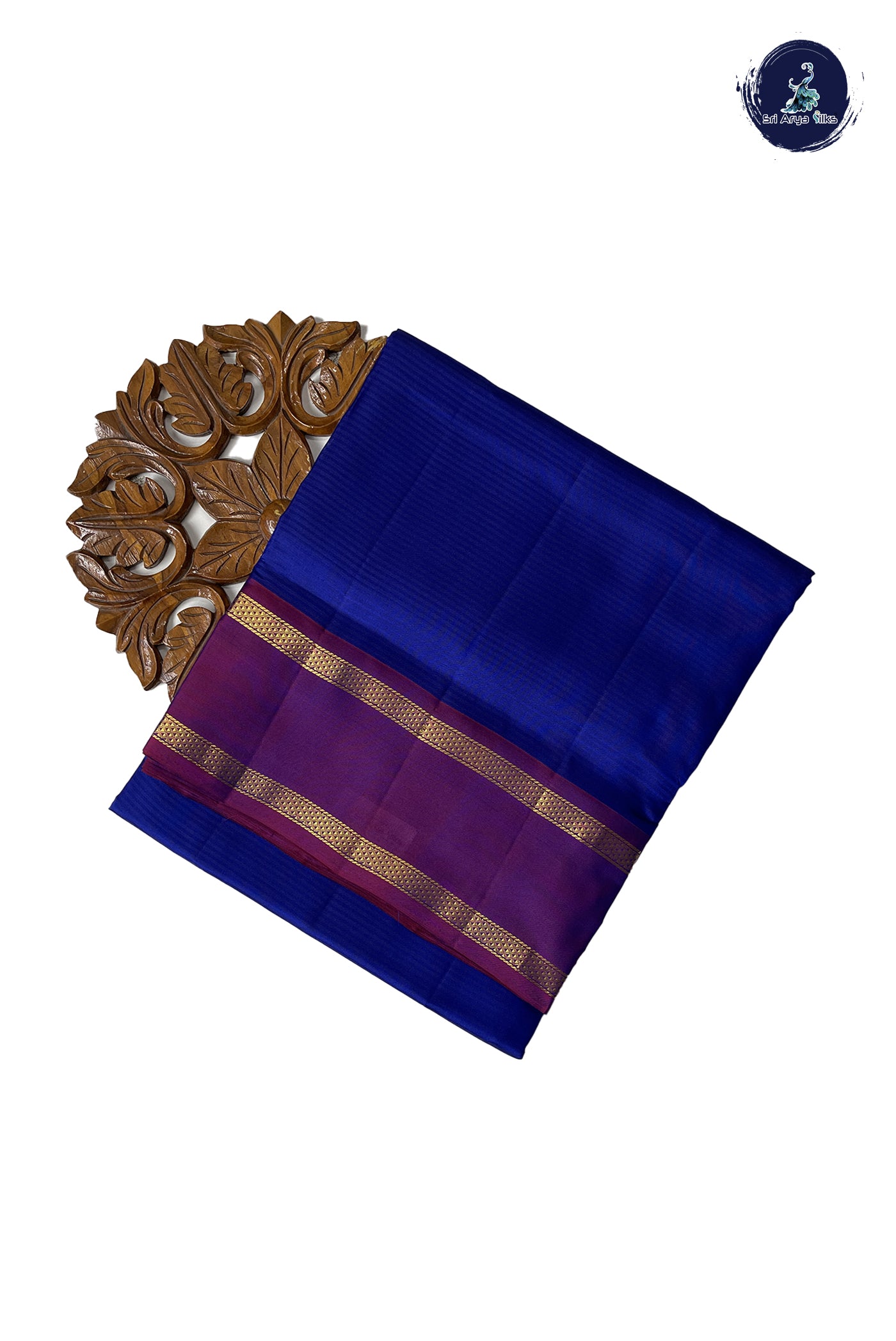 MS Blue Madisar 10 Yards Silk Saree With Doria Lines Pattern