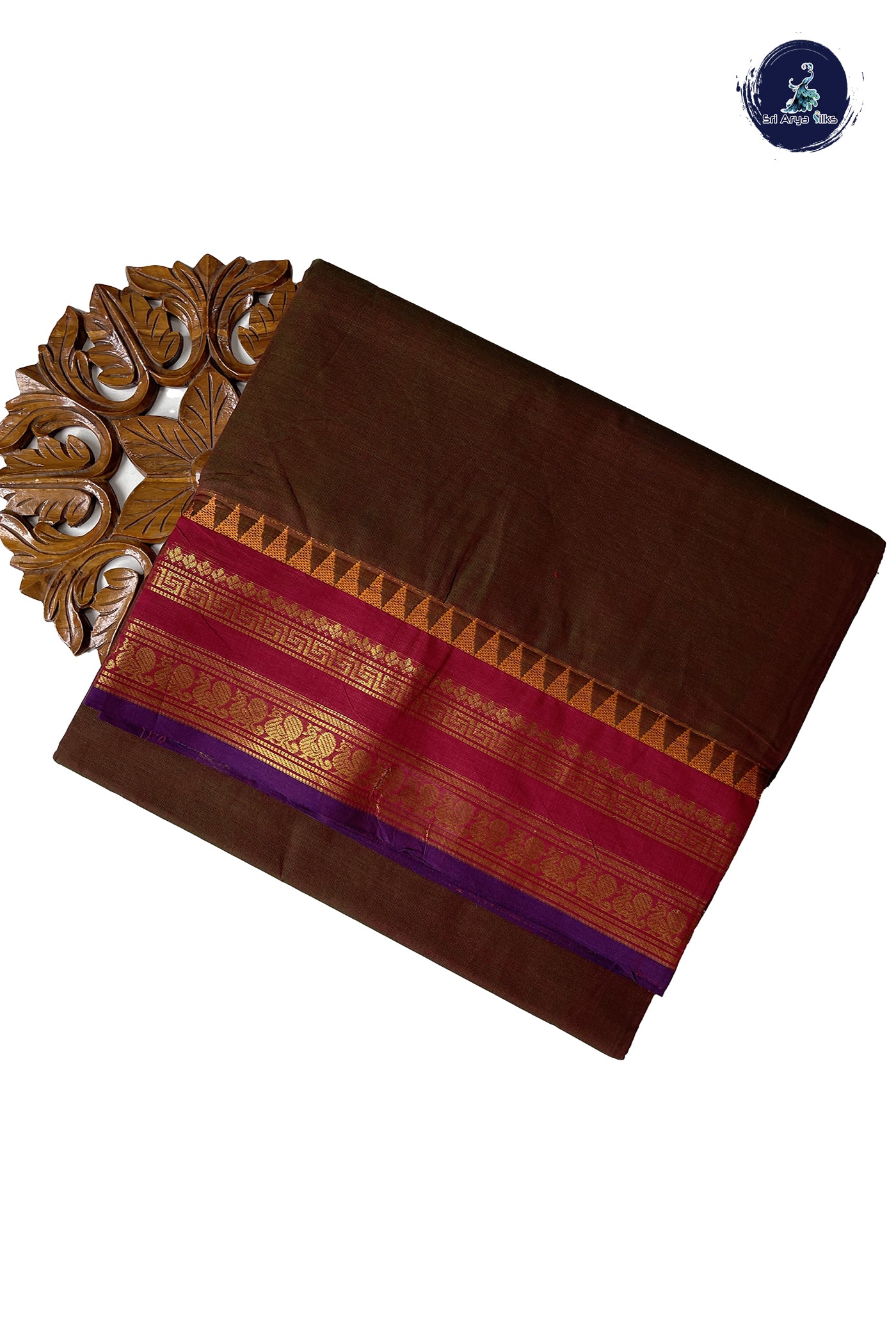 Manthulir 10 Yards Madisar Cotton Saree With Plain Pattern