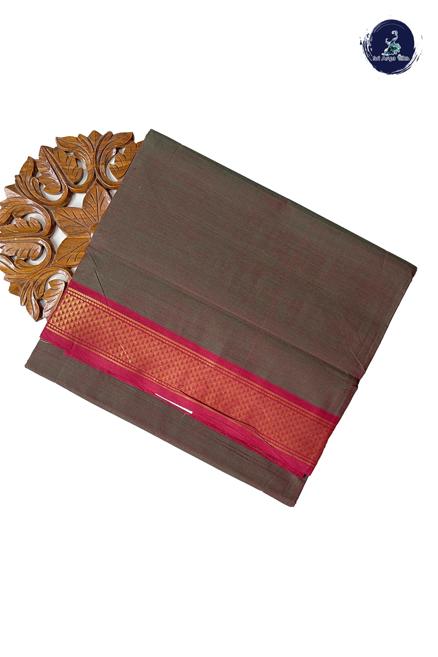 Dual Tone Green 10 Yards Madisar Cotton Saree With Plain Pattern