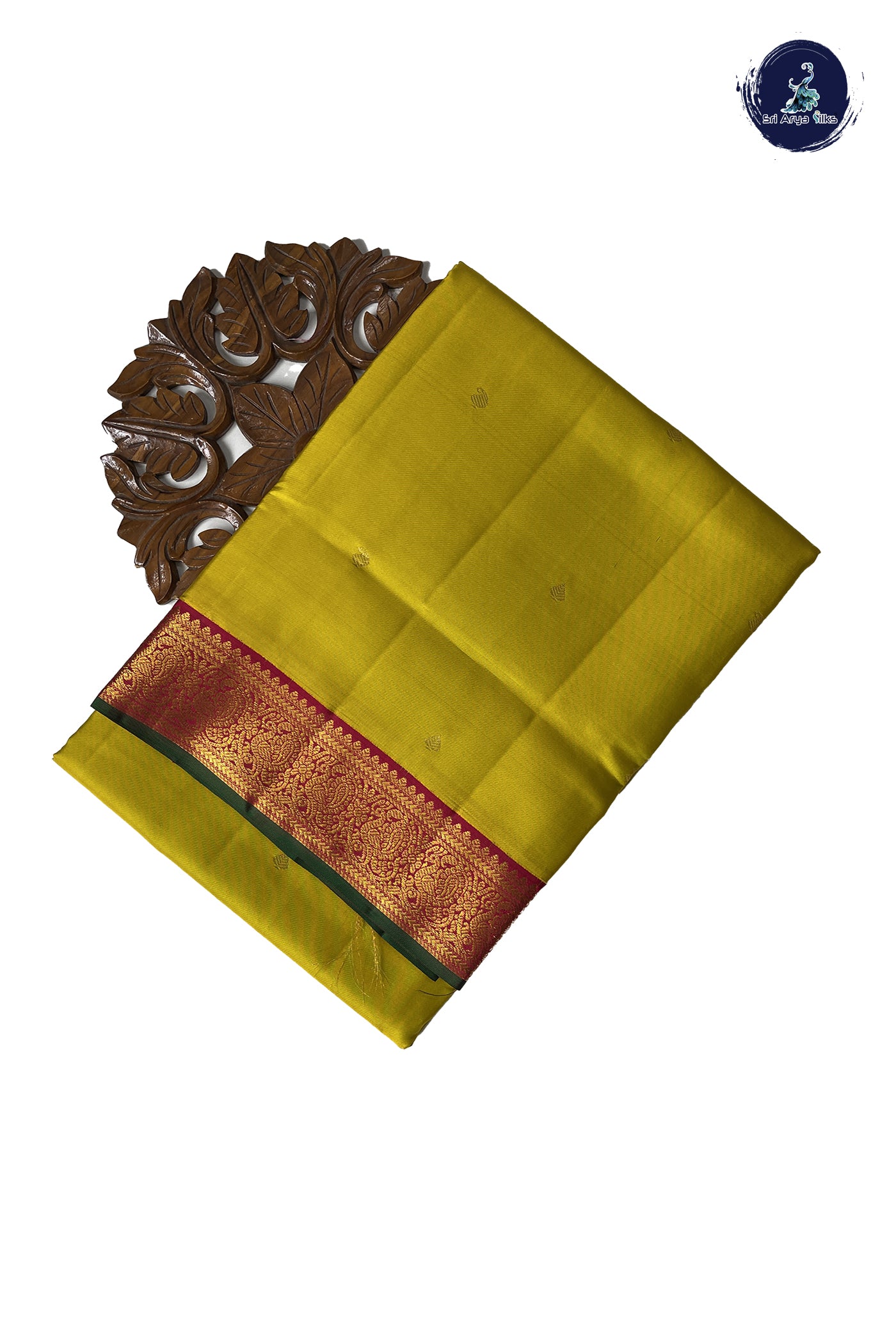 Lemon Yellow Madisar 10 Yards Silk Saree With Buttas Pattern