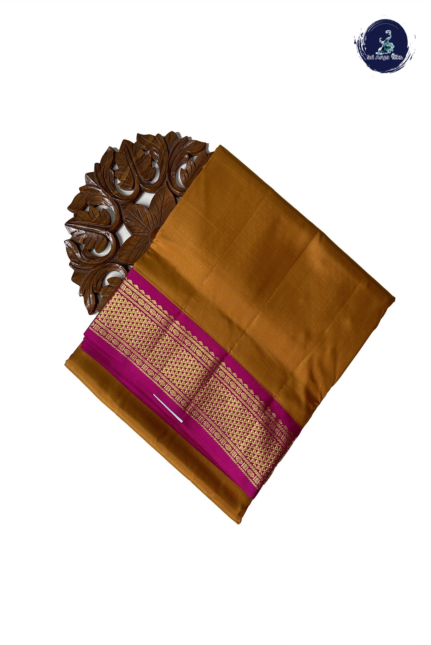 Mustard Yellow Madisar 10 Yards Silk Saree With Plain Pattern