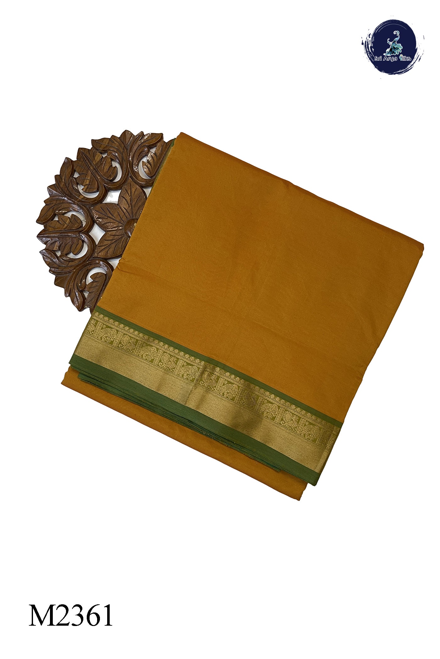 Turmeric Yellow 10 Yards Silk Cotton Saree With Plain Pattern