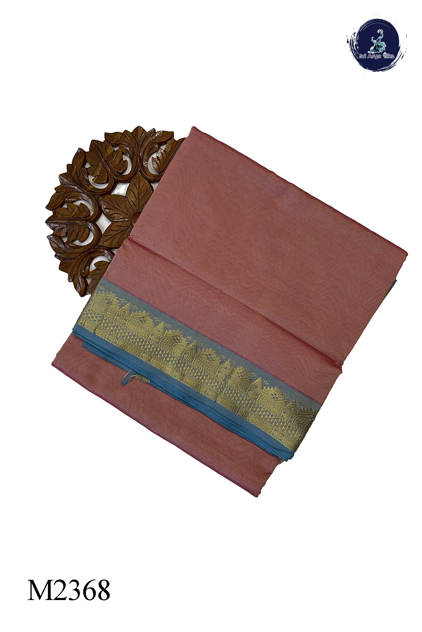 Dual Tone Pink 10 Yards Silk Cotton Saree With Plain Pattern