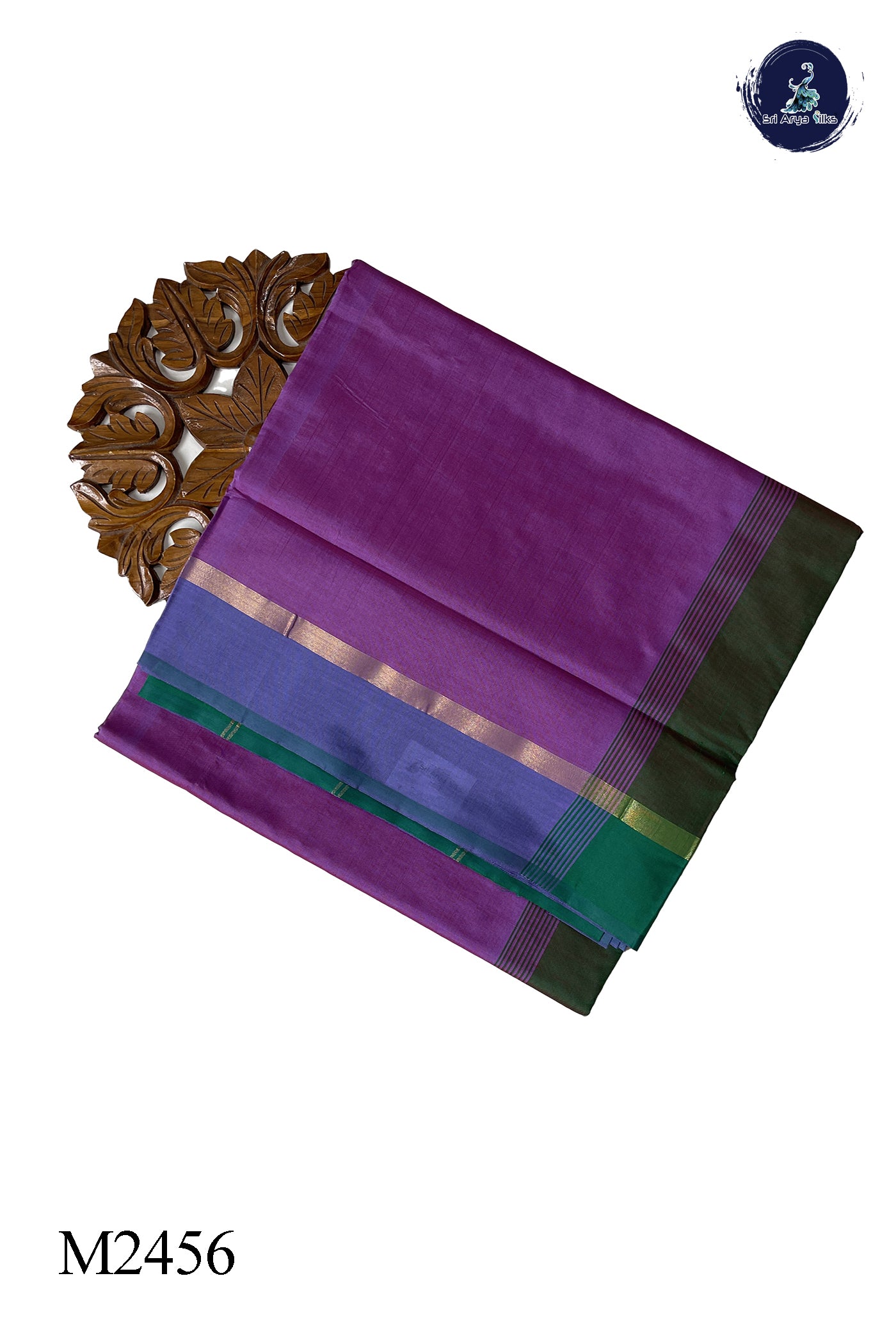 Mauve Pink 10 Yards Silk Cotton Saree With Plain Pattern