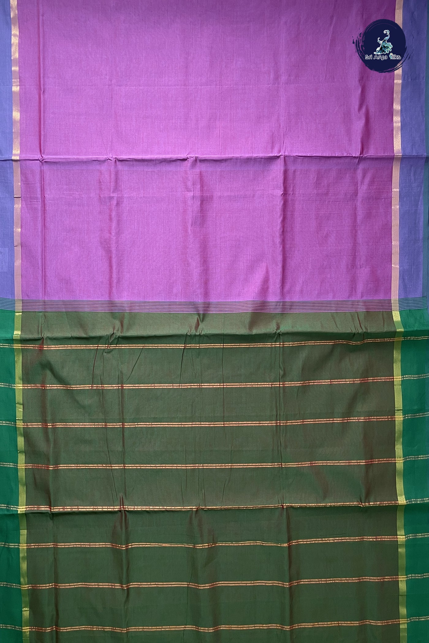 Mauve Pink 10 Yards Silk Cotton Saree With Plain Pattern