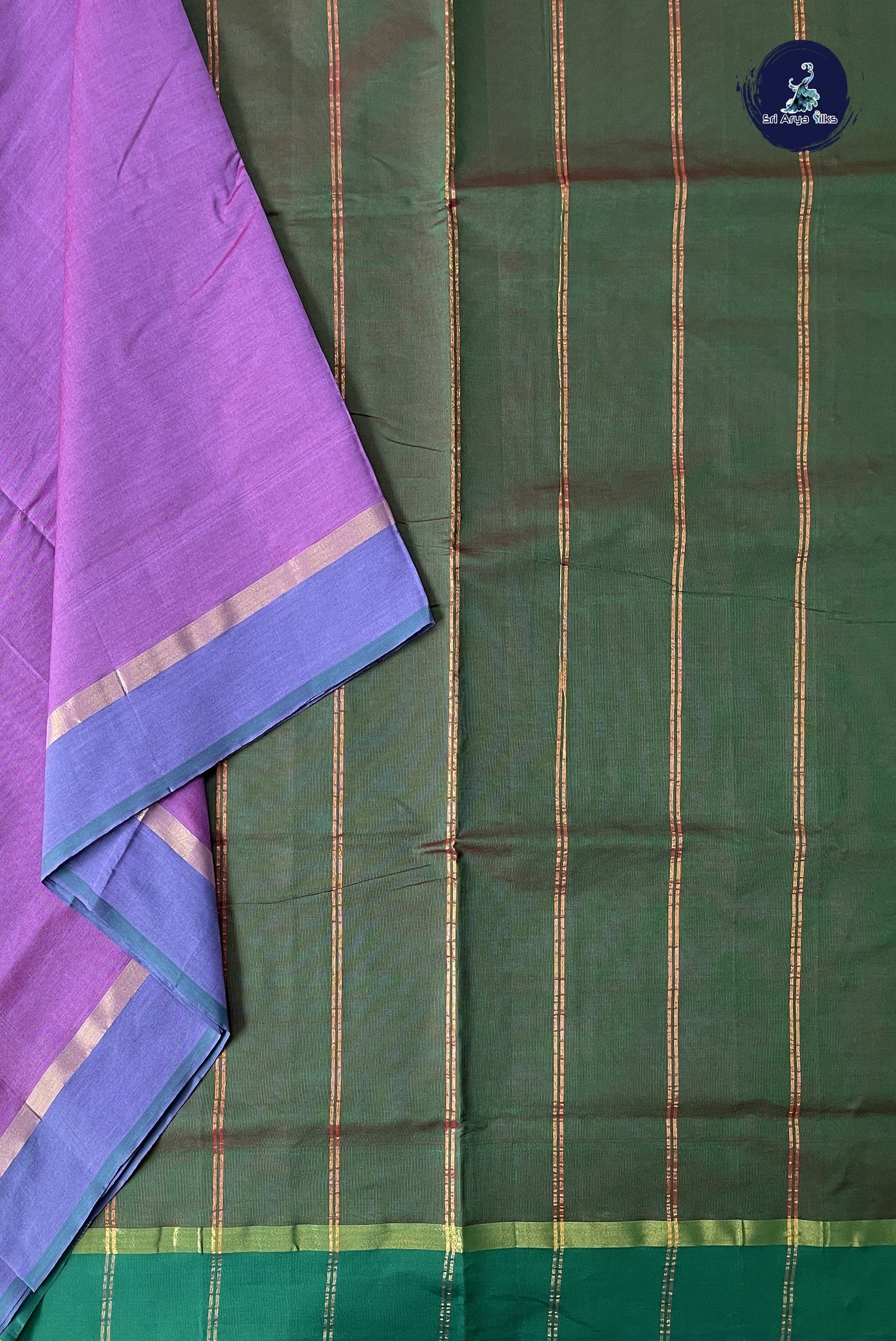 Mauve Pink 10 Yards Silk Cotton Saree With Plain Pattern