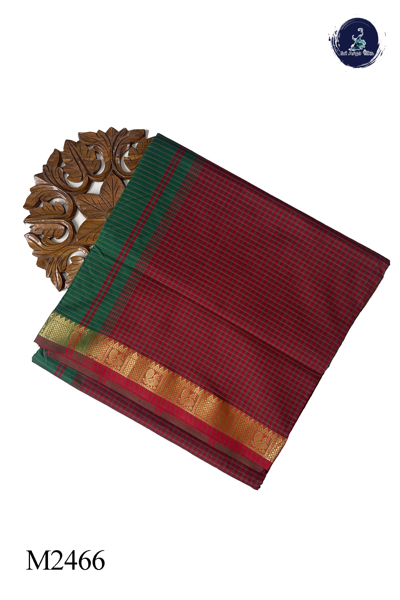 Arakku 10 Yards Silk Cotton Saree With Checked Pattern