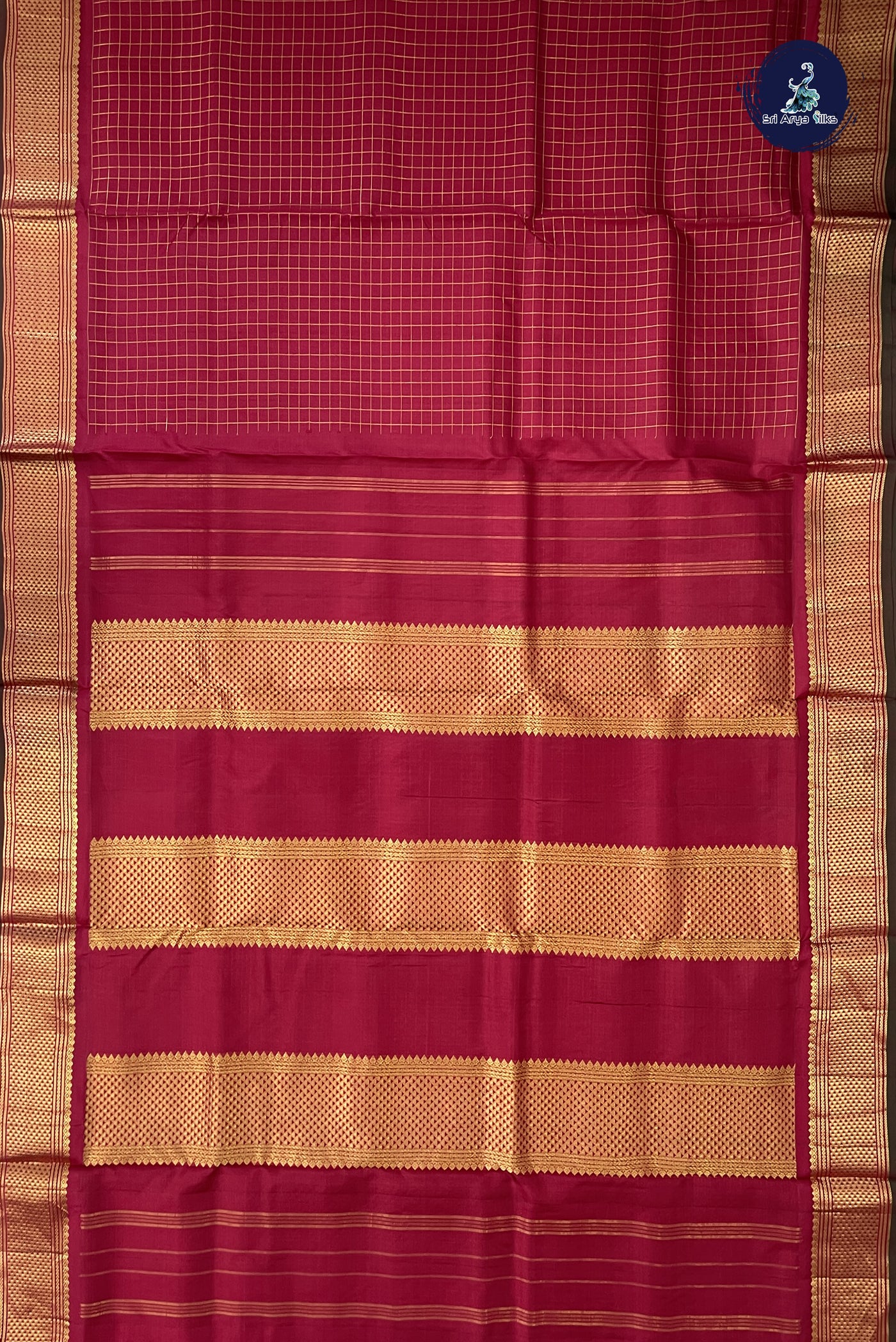 Arakku Madisar 10 Yards Silk Saree With Zari Checked Pattern