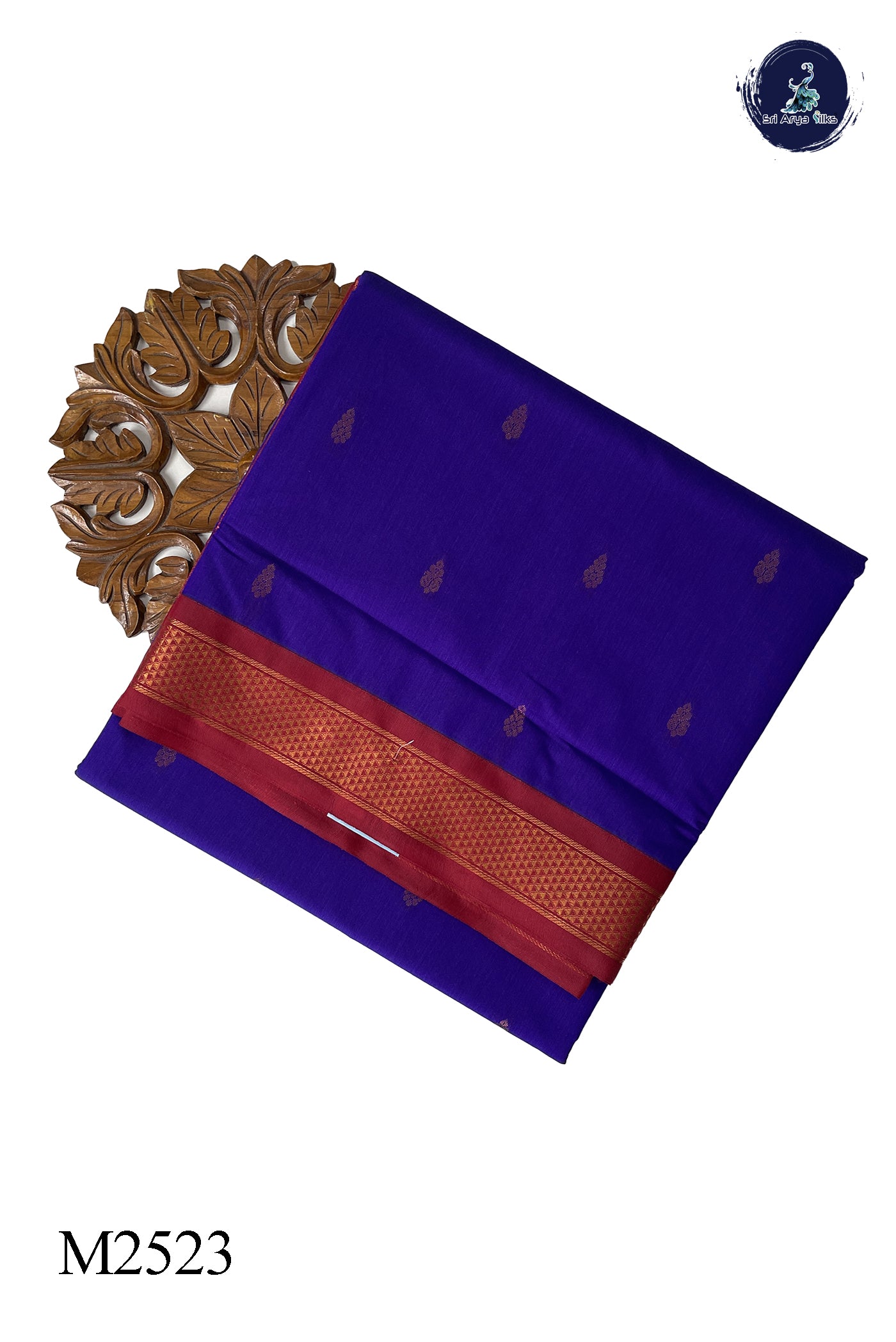 Violet Madisar Semi Silk Cotton Saree With Zari Buttas Pattern