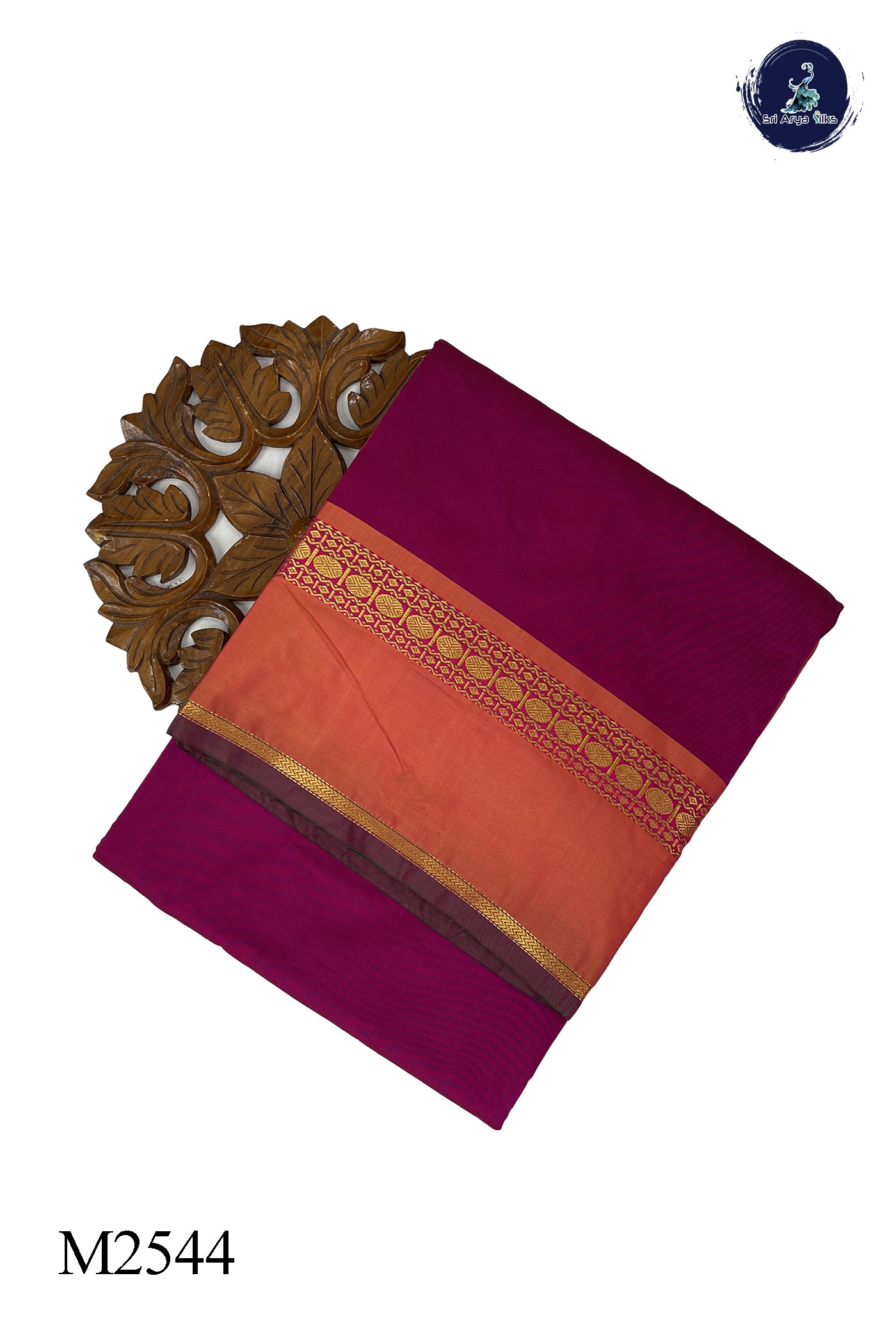 Rani Pink Madisar Semi Silk Saree With Plain Pattern