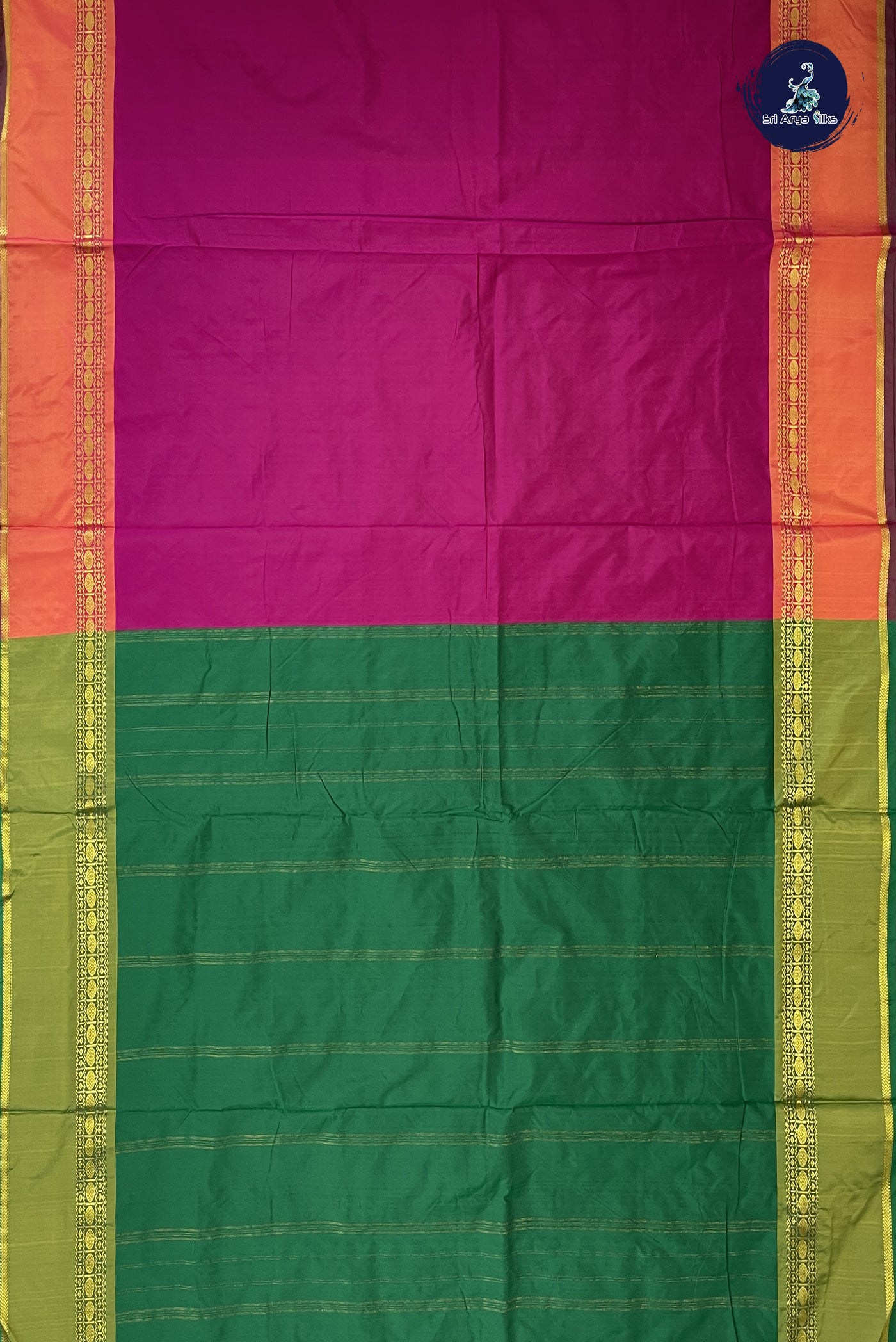 Rani Pink Madisar Semi Silk Saree With Plain Pattern