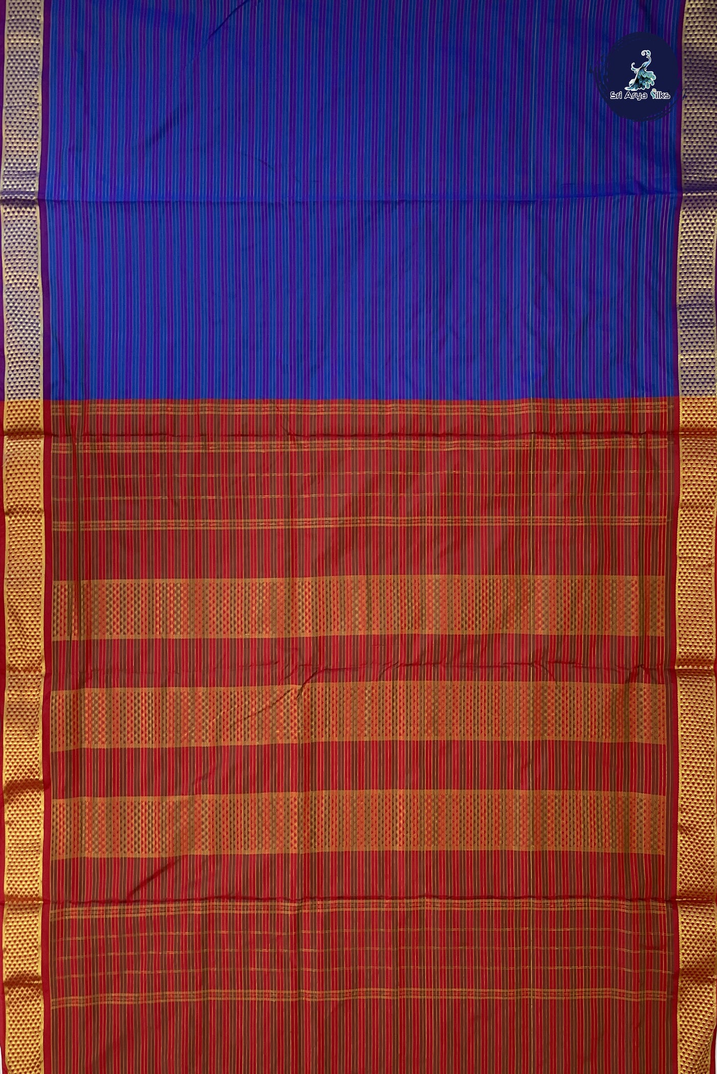 Multi Colour Madisar Semi Silk Saree With Stripes Pattern