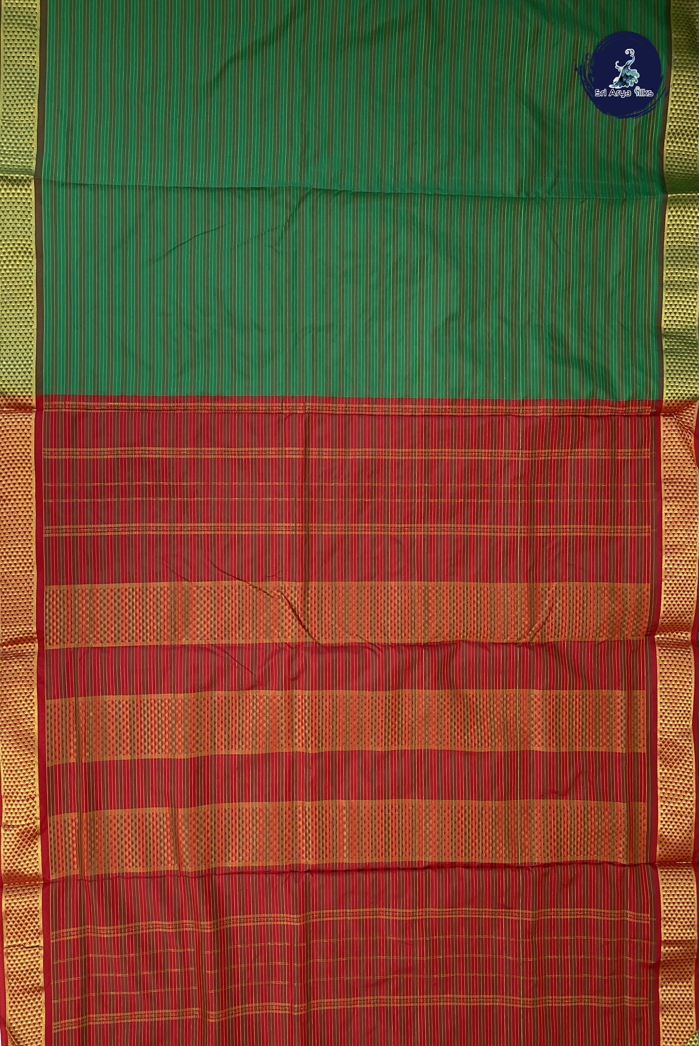 Multi Colour Madisar Semi Silk Saree With Stripes Pattern