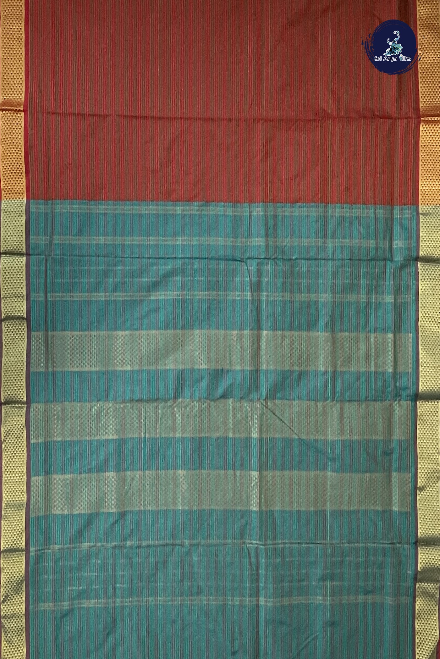 Multi Colour Madisar Semi Silk Saree With Stripes Pattern