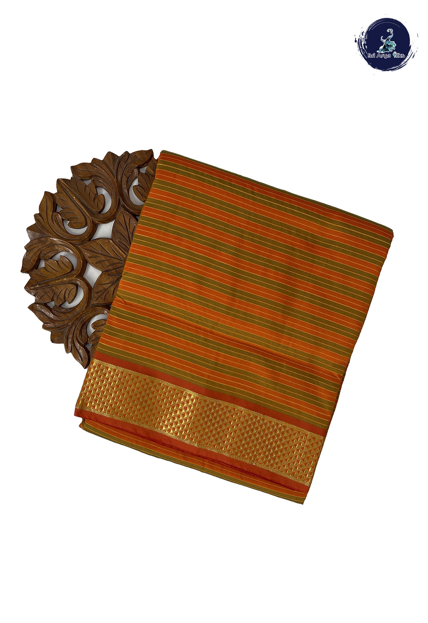 Multi Colour Madisar Semi Silk Saree With Stripes Pattern