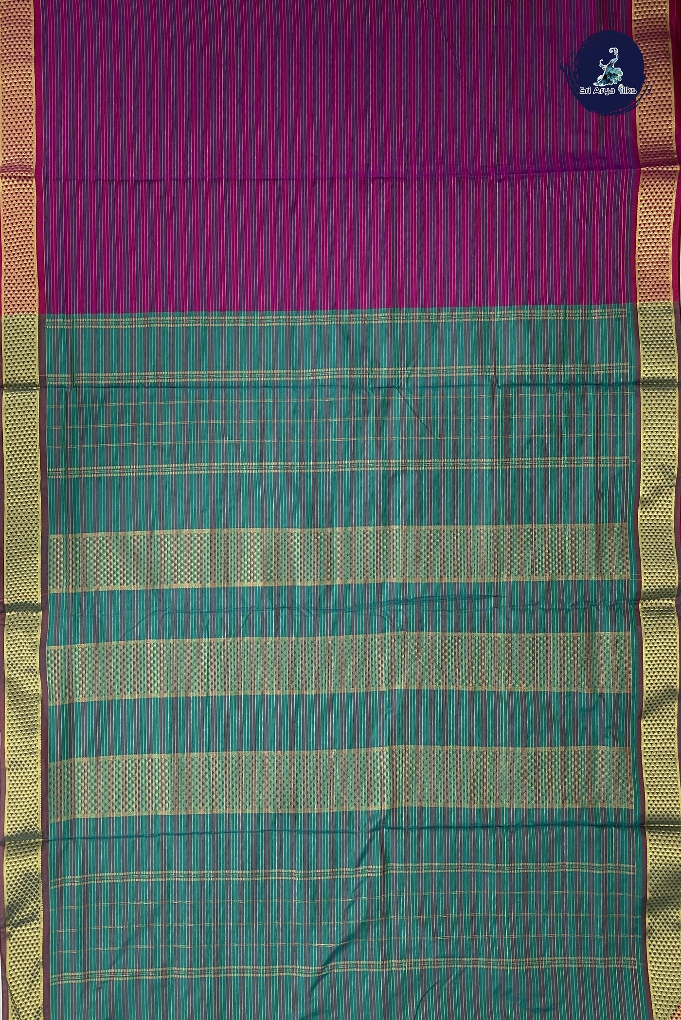 Multi Colour Madisar Semi Silk Saree With Stripes Pattern