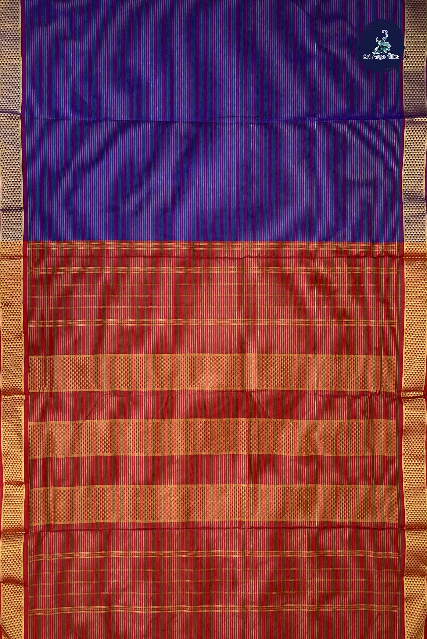 Multi Colour Madisar Semi Silk Saree With Stripes Pattern