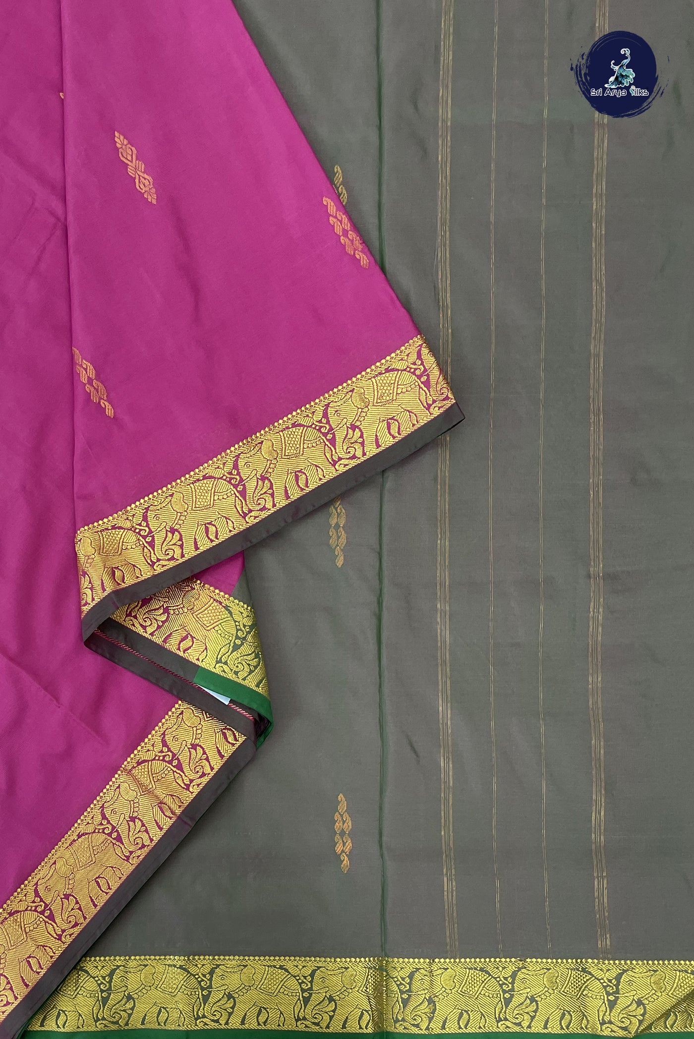 Pink Madisar Semi Silk Saree With Zari Buttas Pattern