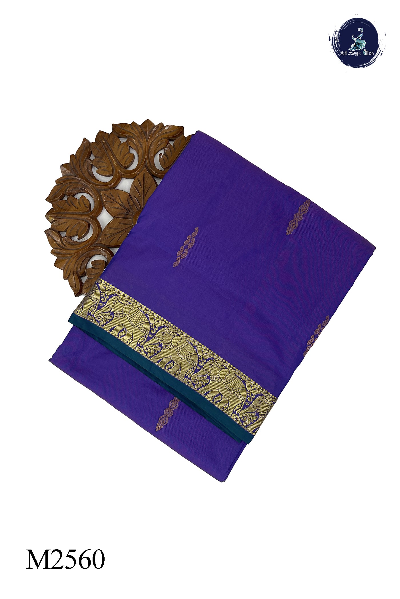 Dual Tone Violet Madisar Semi Silk Saree With Zari Buttas Pattern