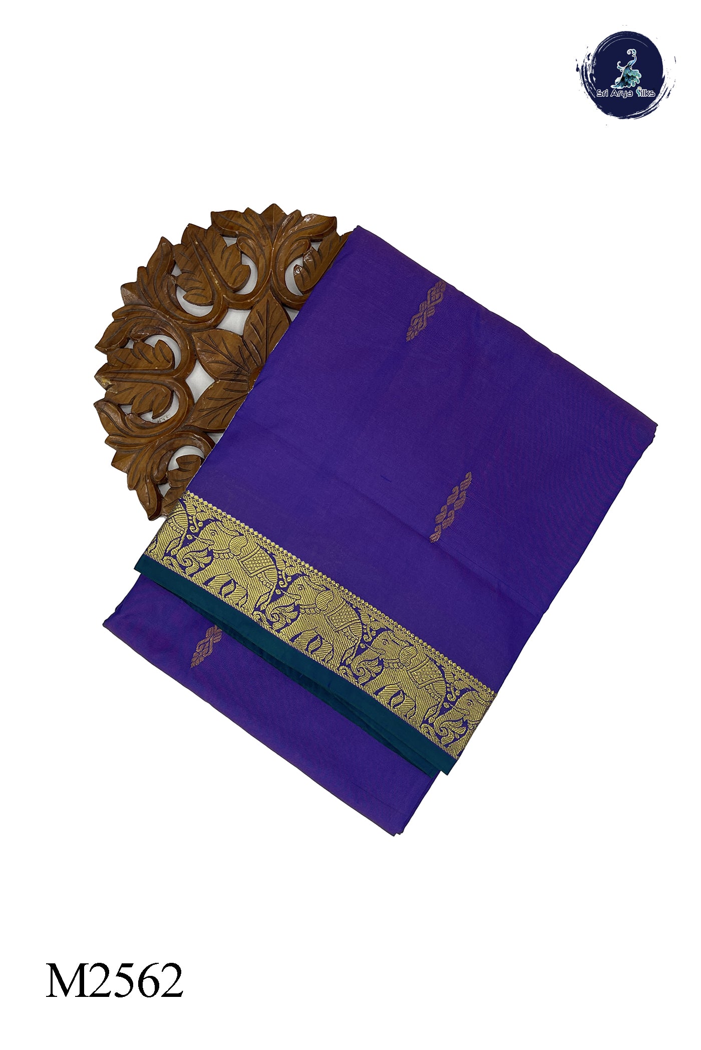 Dual Tone Violet Madisar Semi Silk Saree With Zari Buttas Pattern