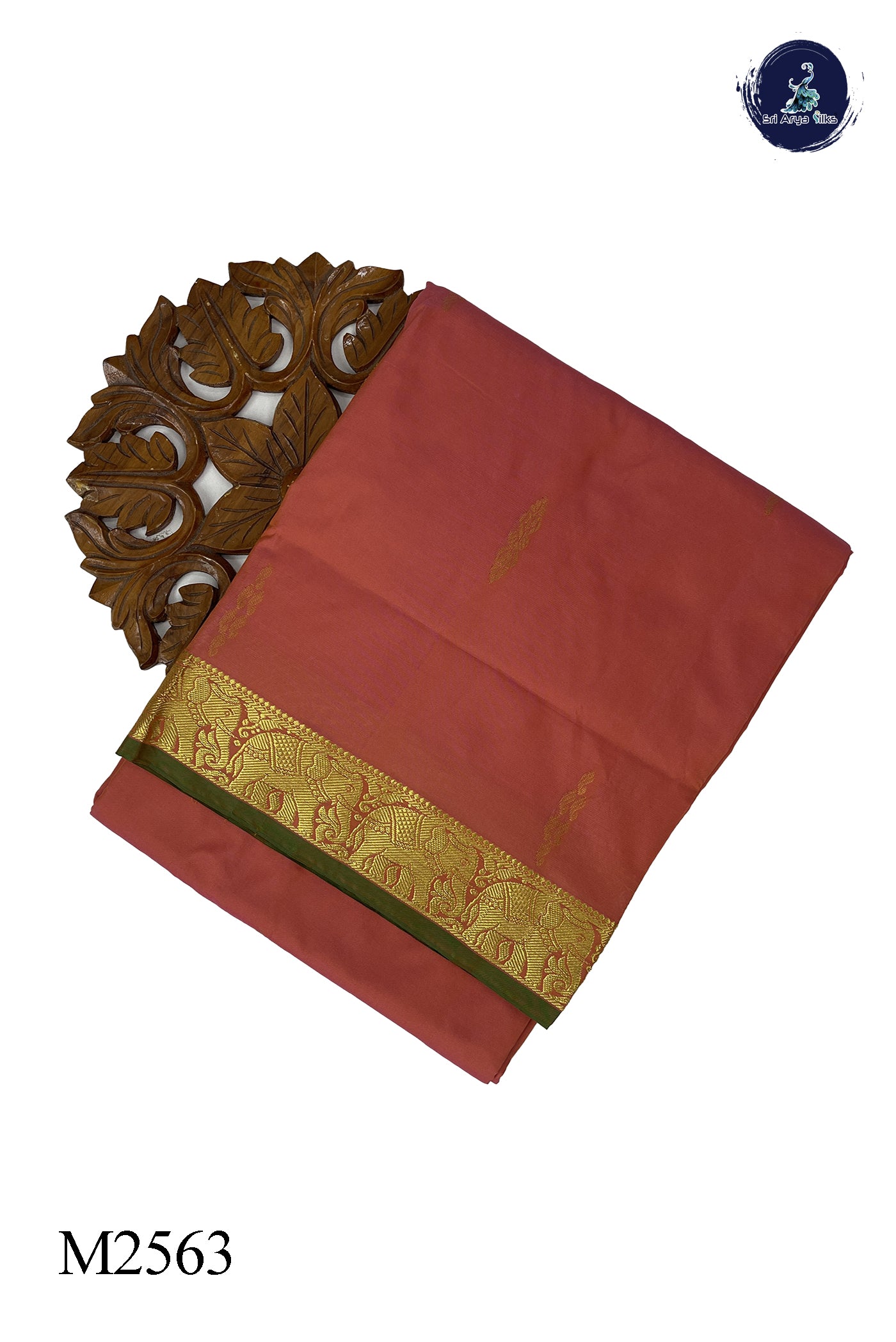 Pinkish Peach Madisar Semi Silk Saree With Zari Buttas Pattern