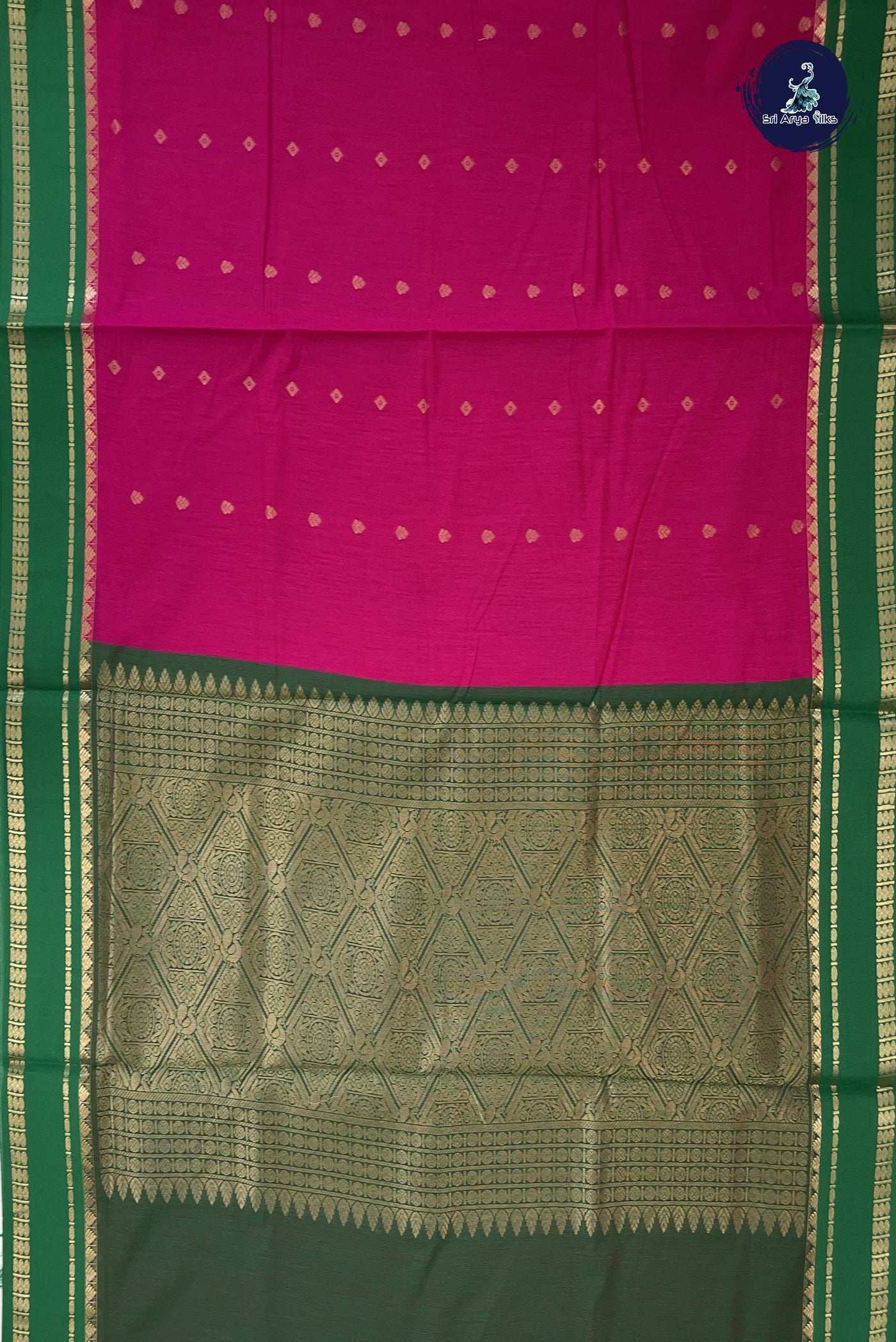 Pink Madisar Semi Silk Cotton Saree With Zari Buttas Pattern