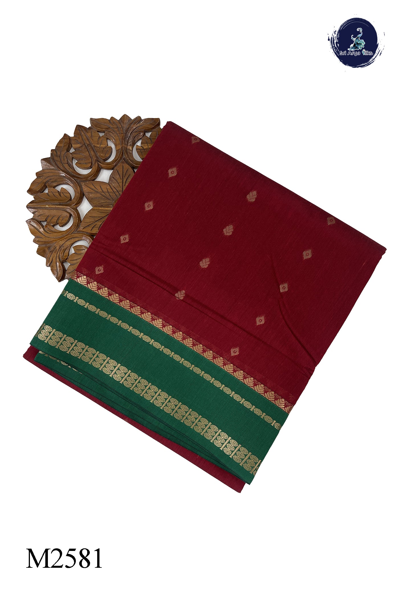 Arakku Madisar Semi Silk Cotton Saree With Zari Buttas Pattern