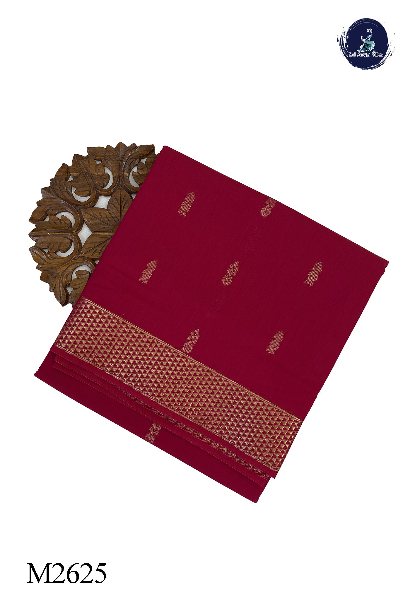 Magenta Pink Madisar Semi Silk Cotton Saree With Buttas Pattern