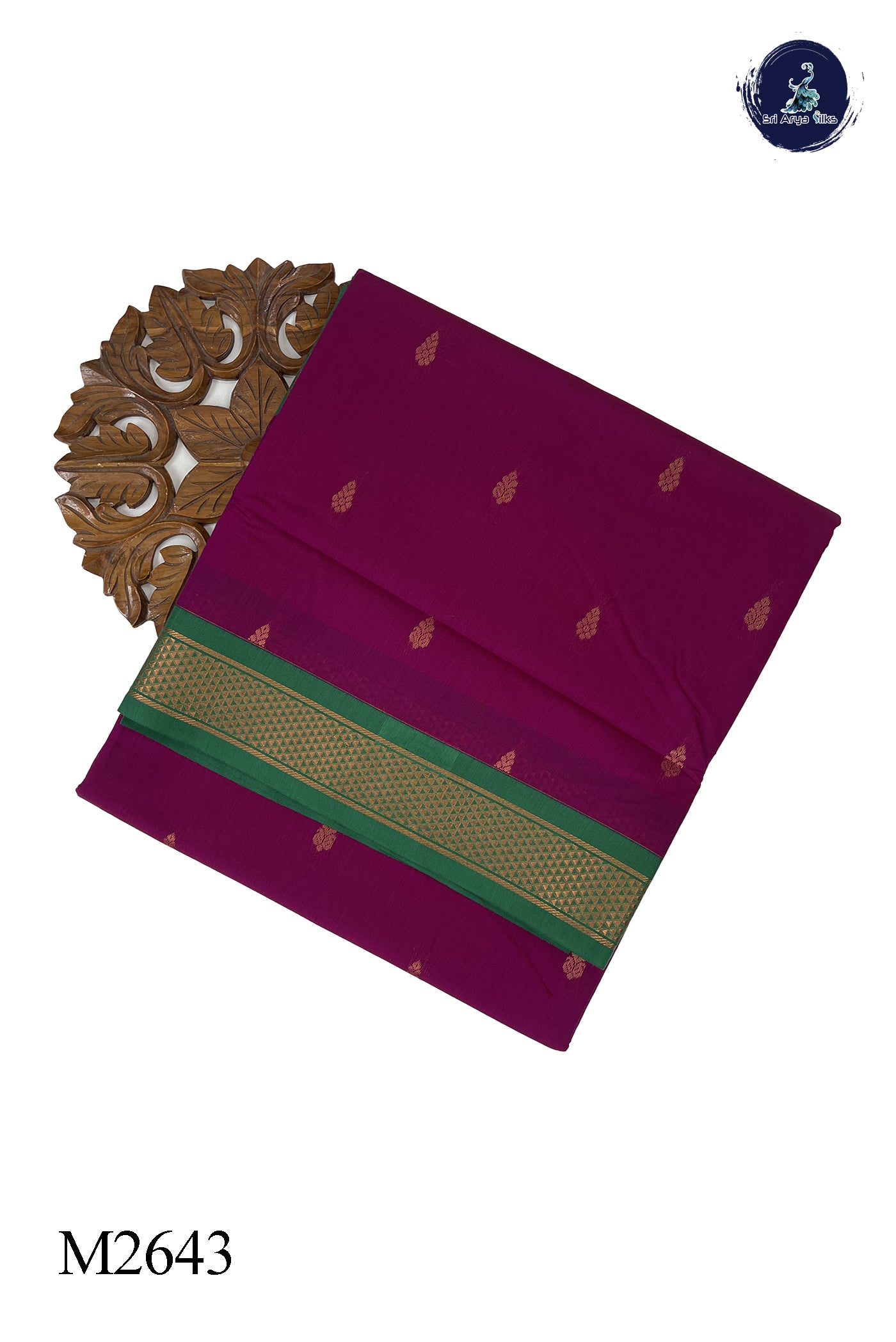 Magenta Purple Madisar Semi Silk Cotton Saree With Zari Buttas Pattern