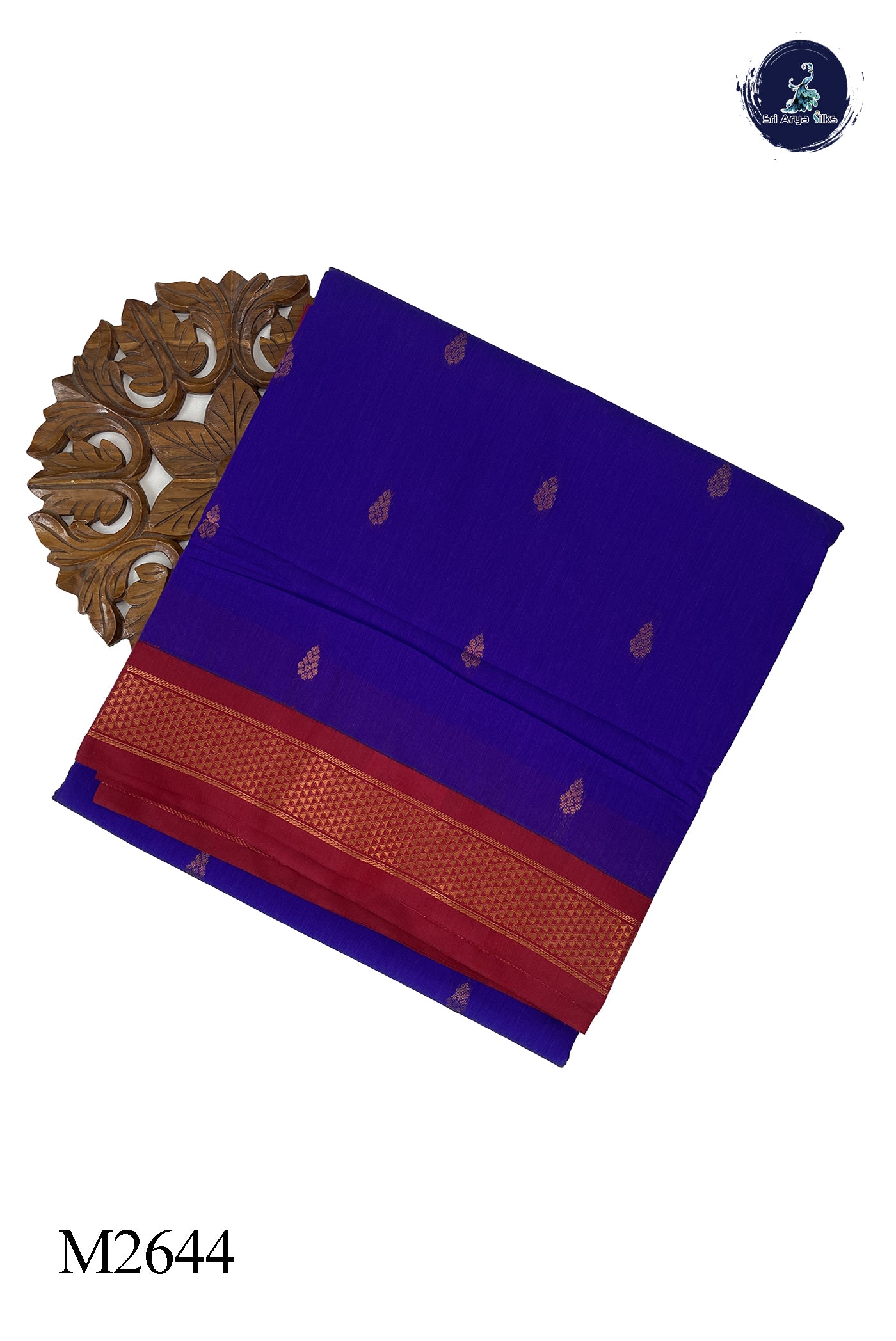 Violet Madisar Semi Silk Cotton Saree With Zari Buttas Pattern