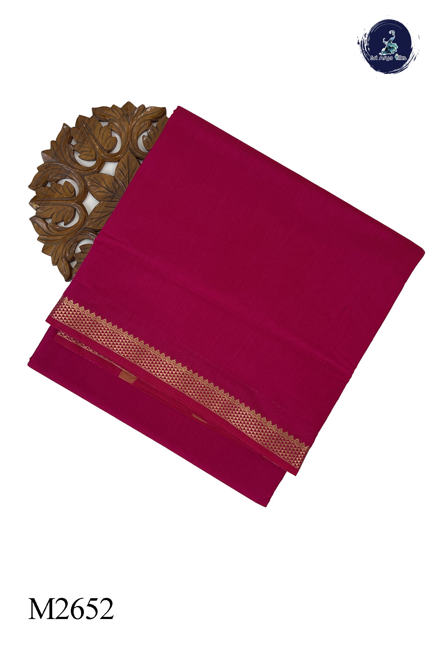 Pink Madisar Semi Silk Cotton Saree With Plain Pattern