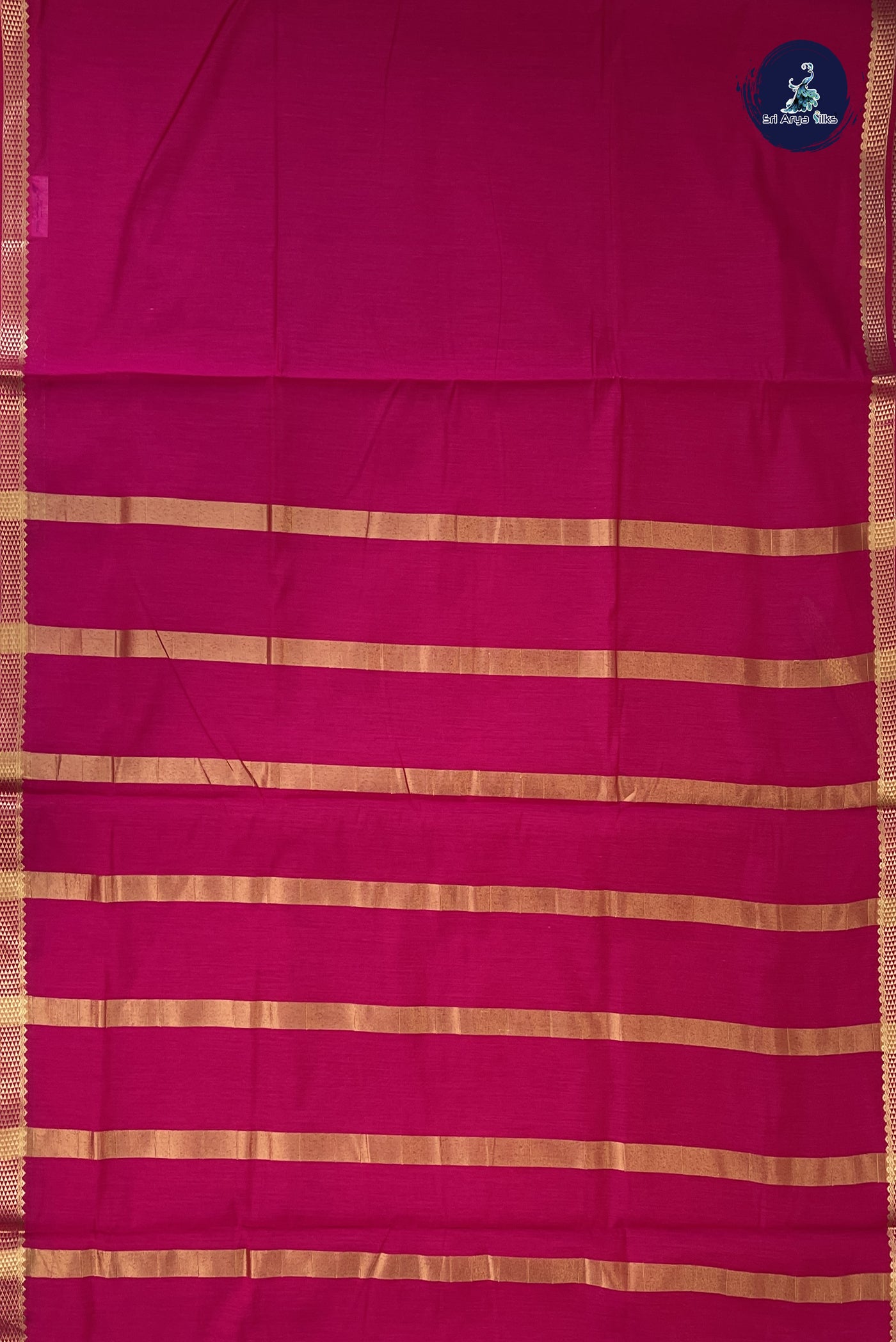 Pink Madisar Semi Silk Cotton Saree With Plain Pattern