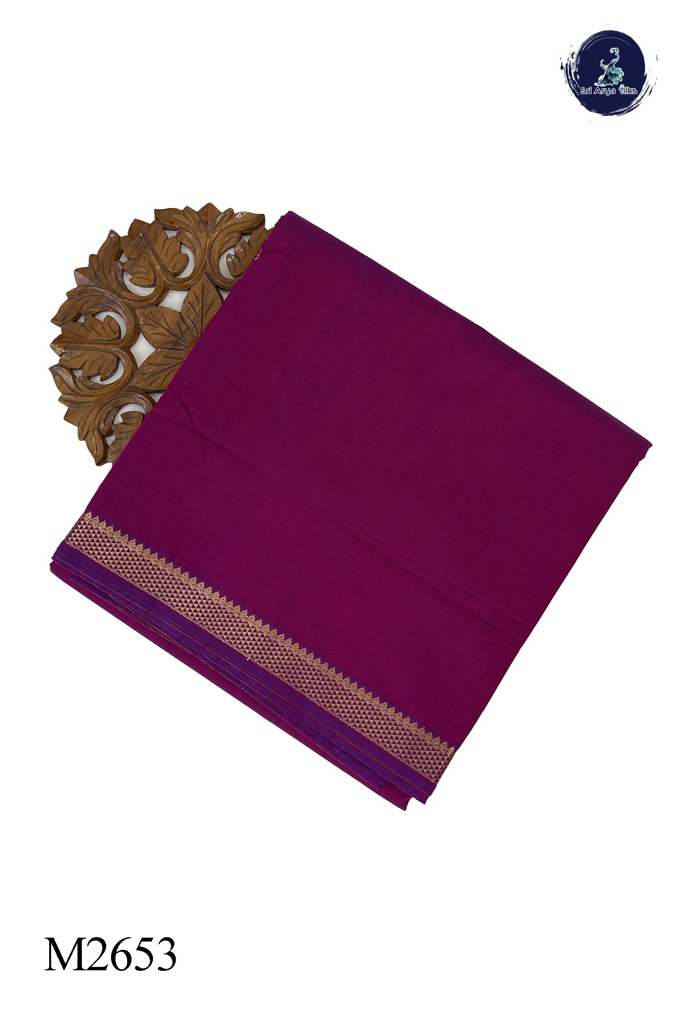 Dual Tone Purple Madisar Semi Silk Cotton Saree With Plain Pattern