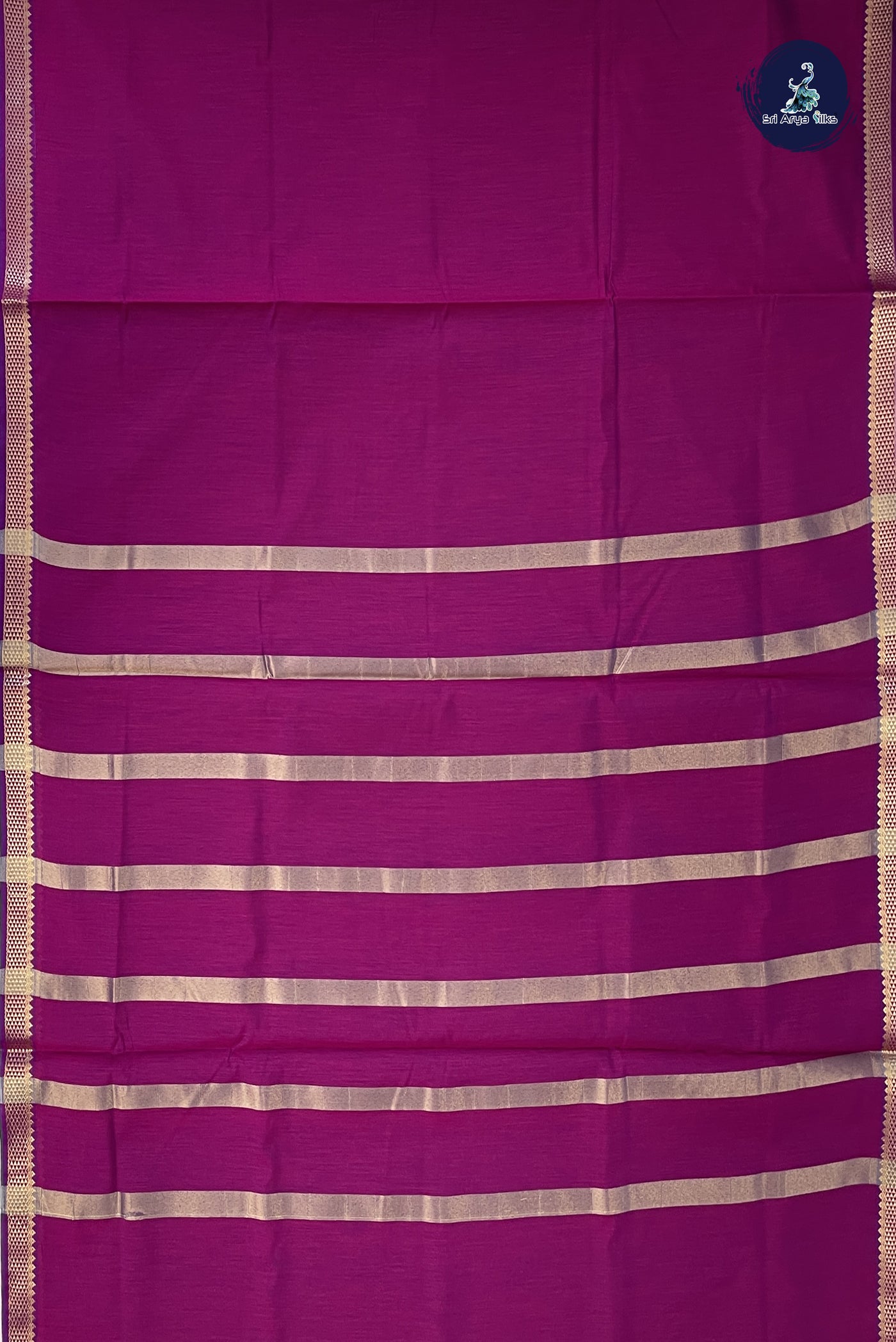 Dual Tone Purple Madisar Semi Silk Cotton Saree With Plain Pattern