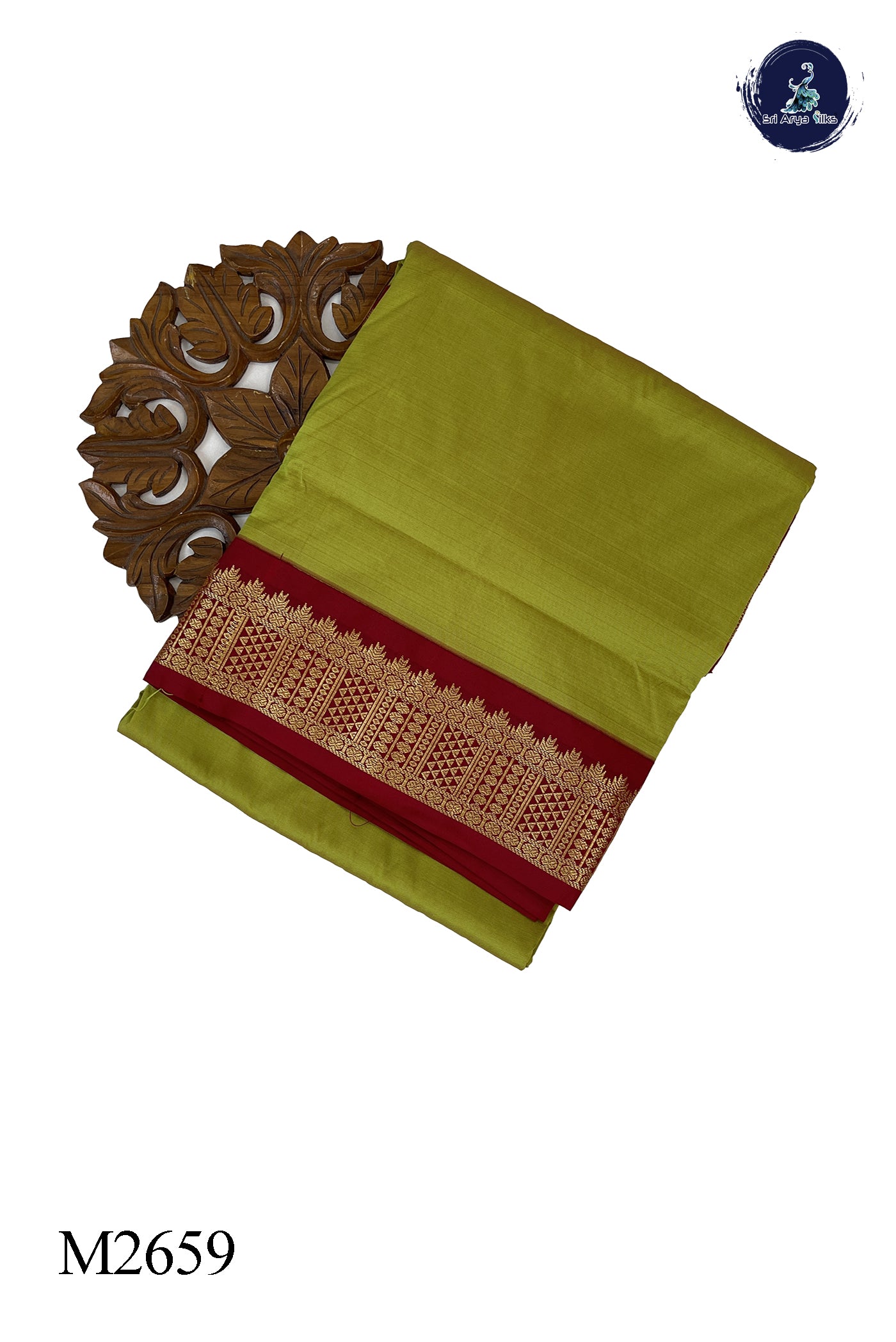 Dual Tone Mehendi Green Madisar Semi Silk Saree With Plain Pattern