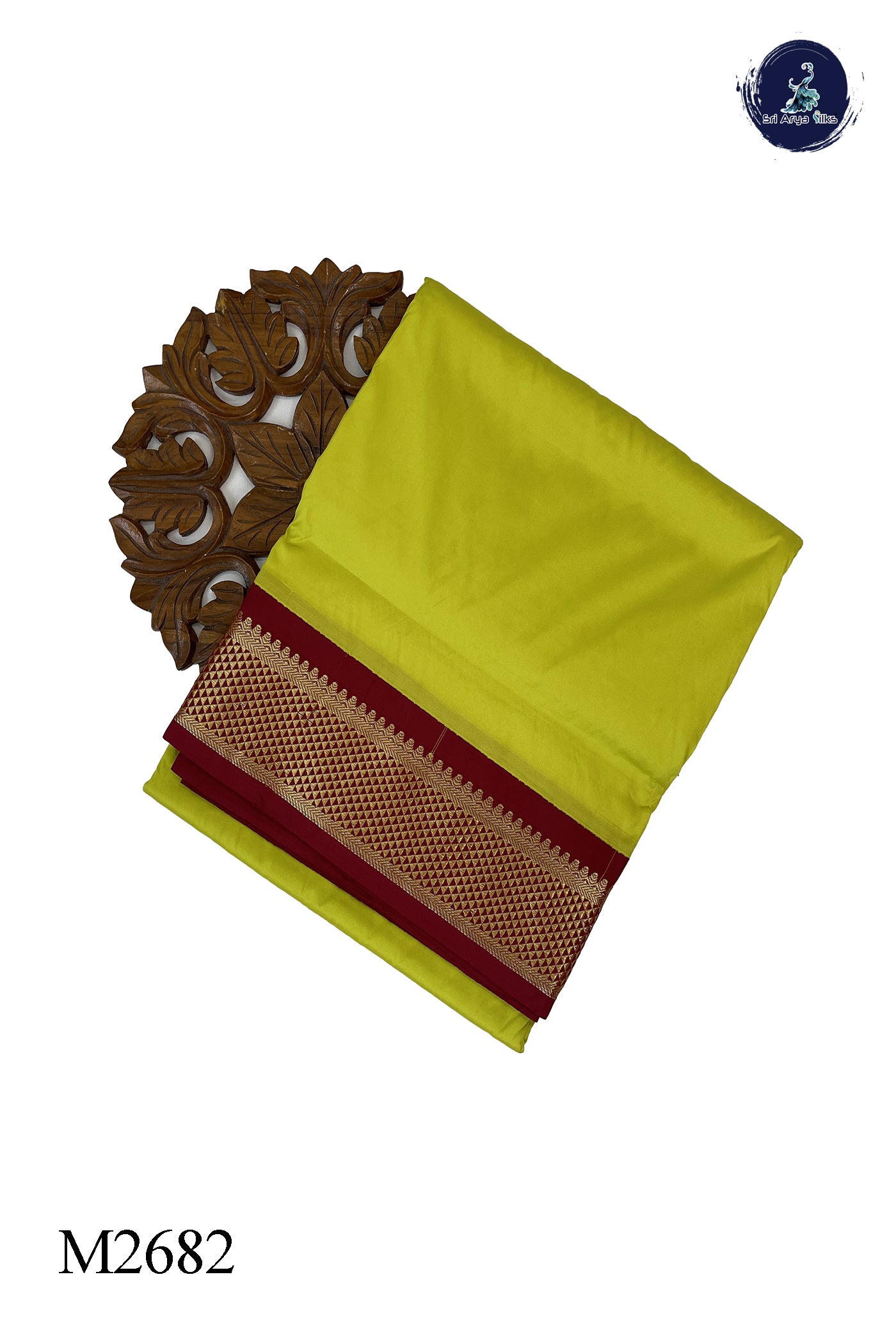 Flurocent Green Madisar Semi Silk Saree With Plain Pattern