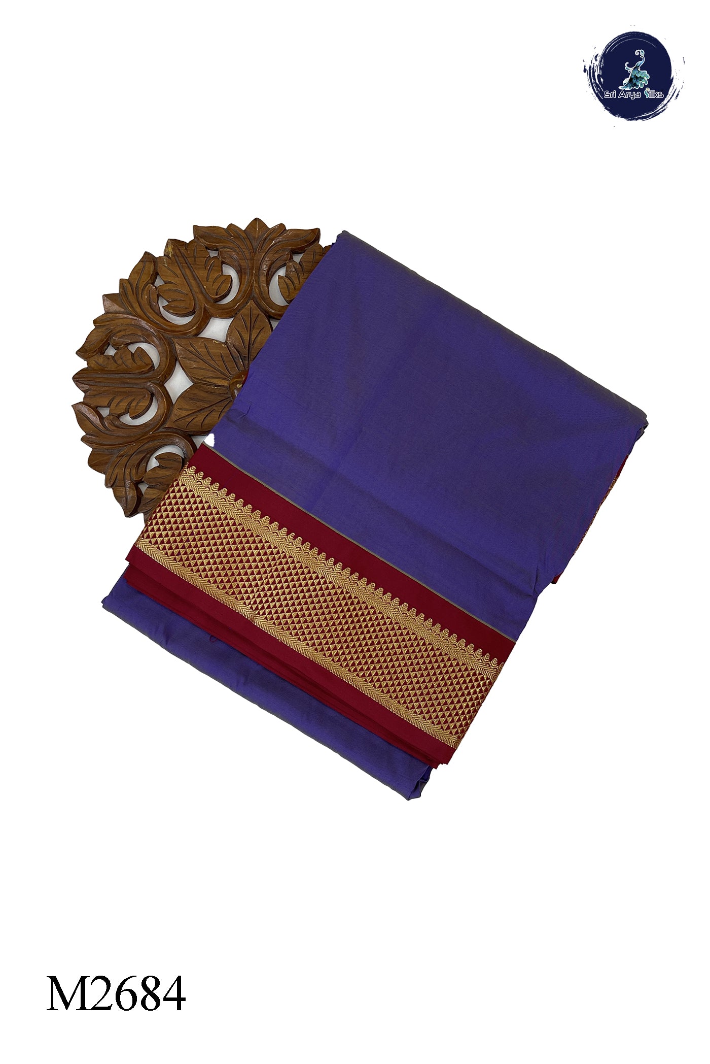 Lavender Madisar Semi Silk Saree With Plain Pattern