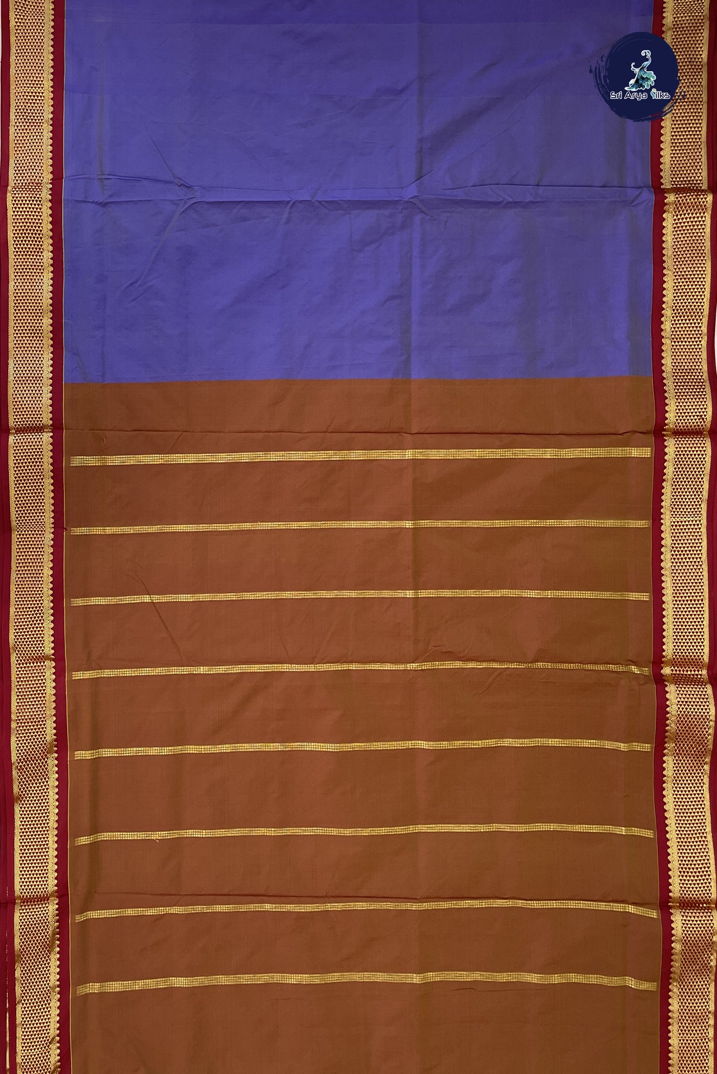 Lavender Madisar Semi Silk Saree With Plain Pattern