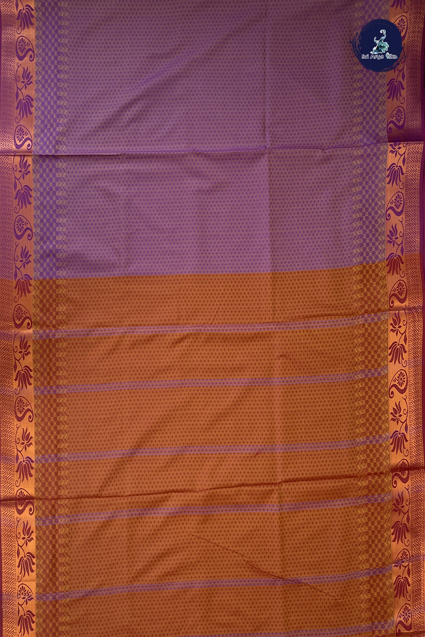 Dual Tone Purple Madisar Semi Silk Saree With Embossed Pattern