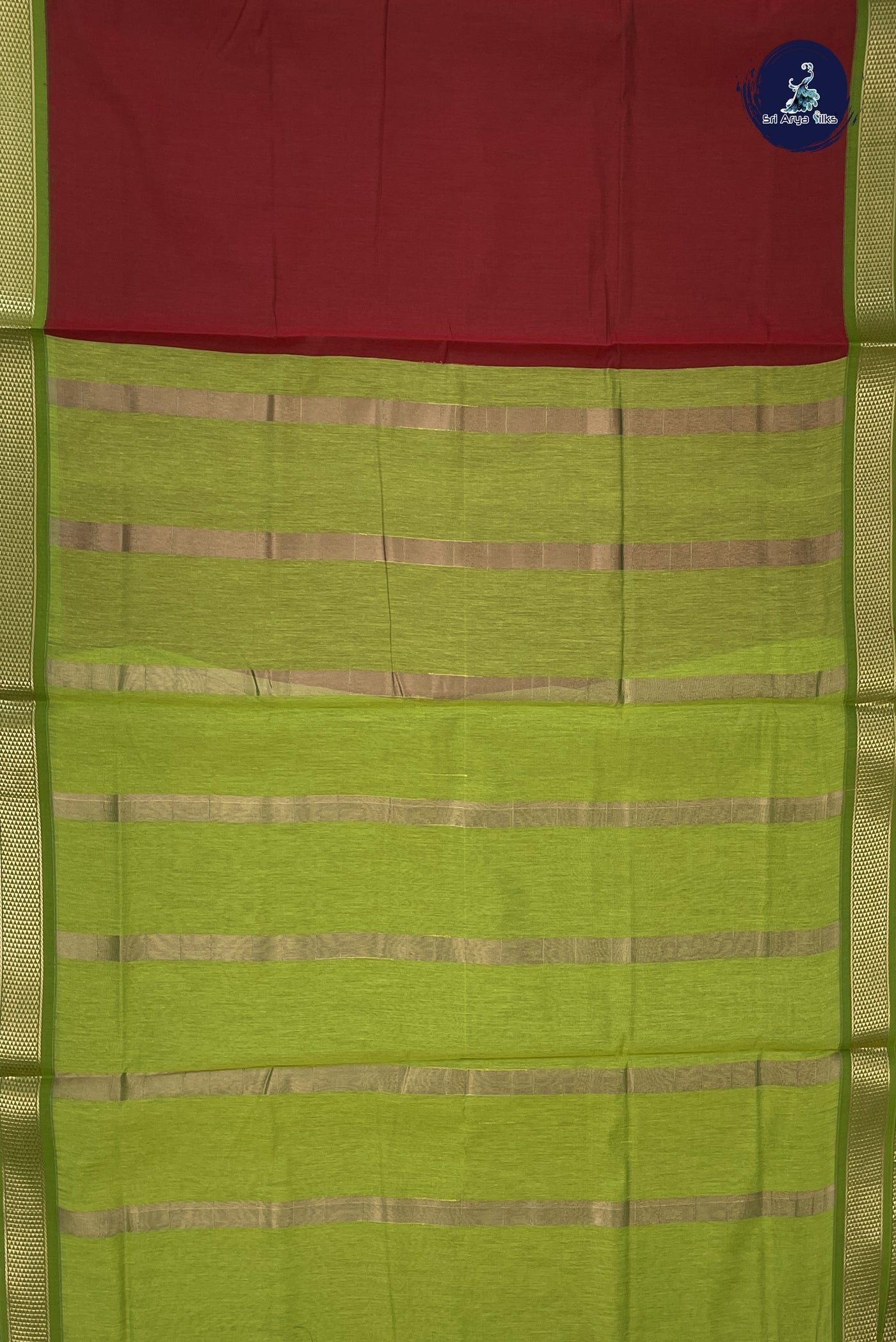 Dual Tone Brown Madisar Semi Silk Cotton Saree With Plain Pattern