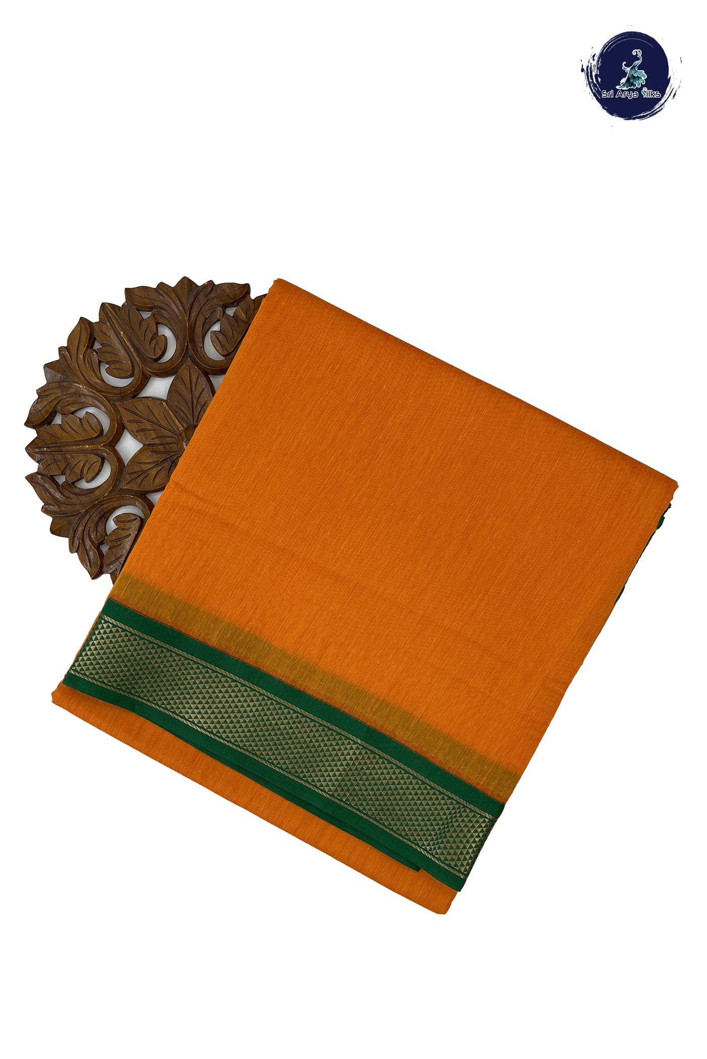 Yellow Madisar Semi Silk Cotton Saree With Plain Pattern