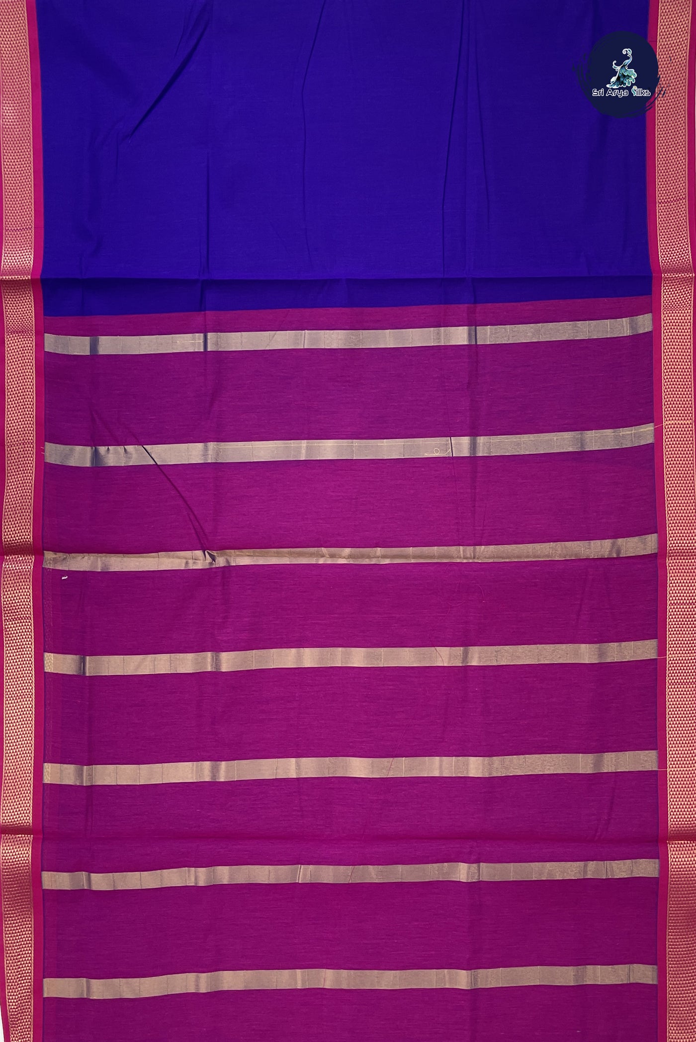 Violet Madisar Semi Silk Cotton Saree With Plain Pattern