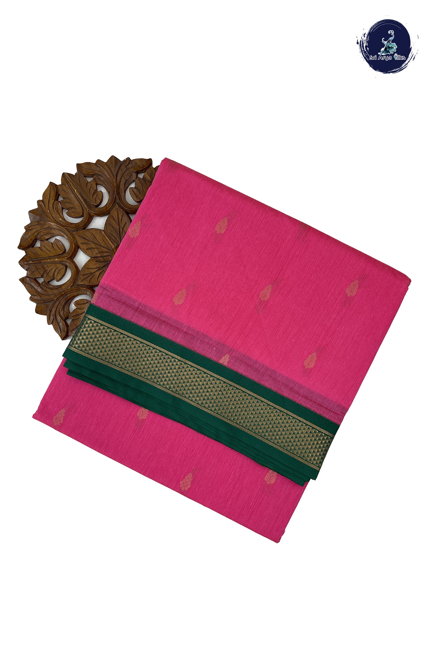 Light Pink Madisar Semi Silk Cotton Saree With Zari Buttas Pattern