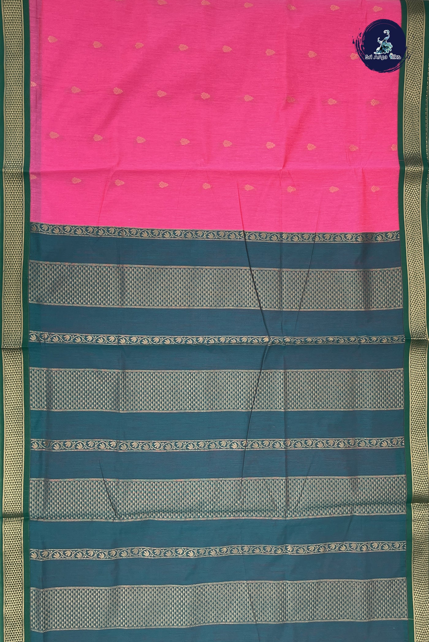 Light Pink Madisar Semi Silk Cotton Saree With Zari Buttas Pattern