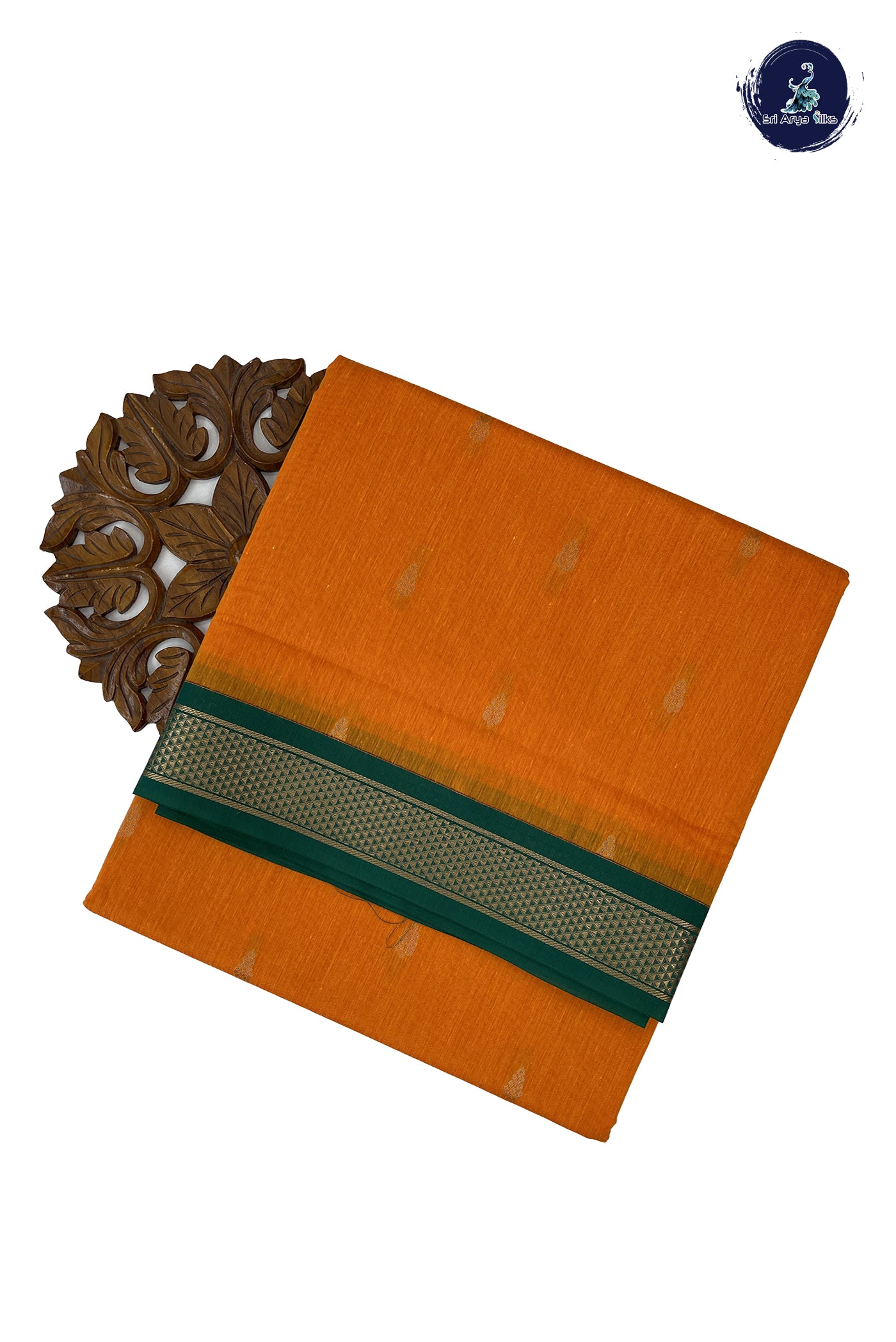 Mango Yellow Madisar Semi Silk Cotton Saree With Zari Buttas Pattern