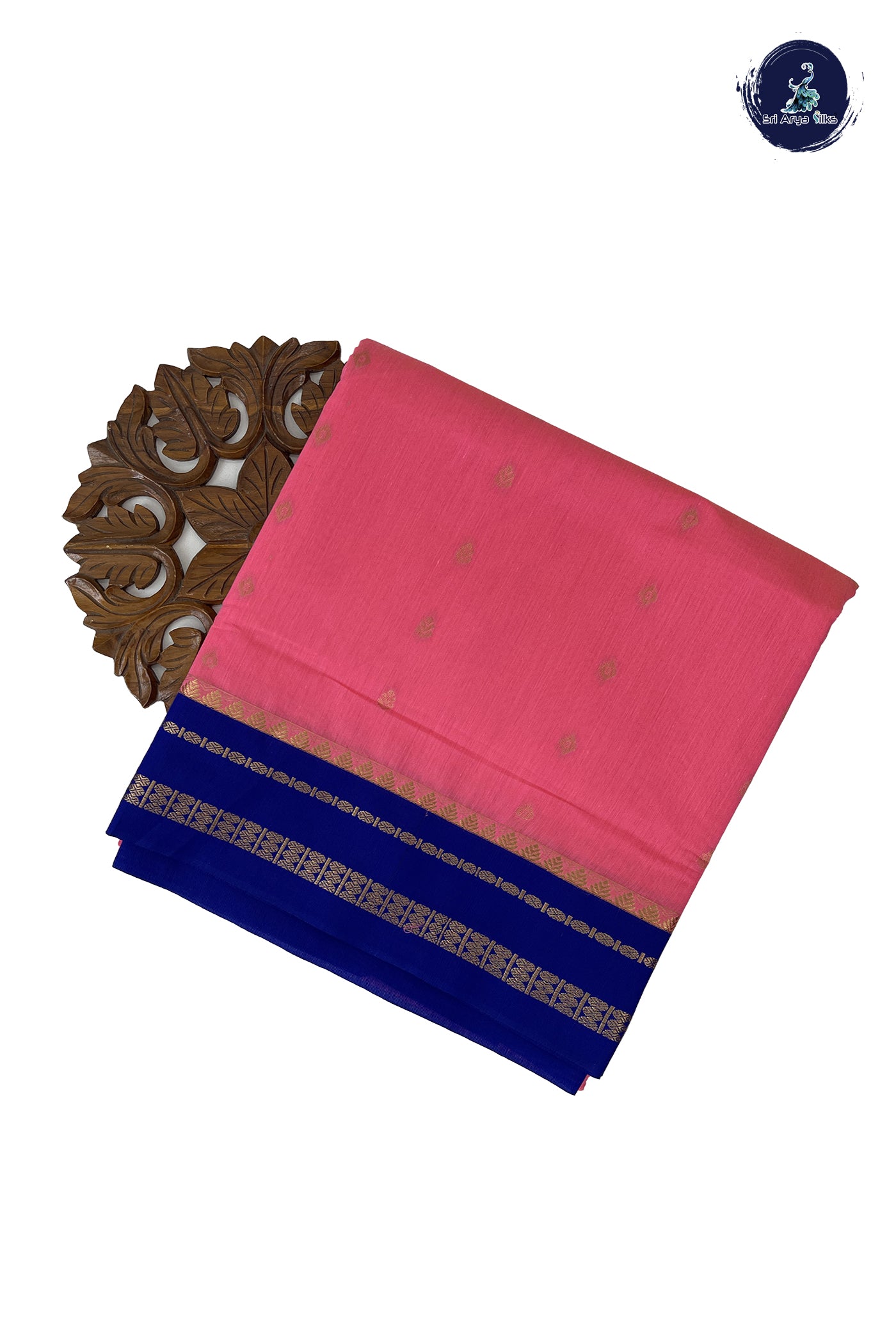 Candy Pink Madisar Semi Silk Cotton Saree With Zari Buttas Pattern