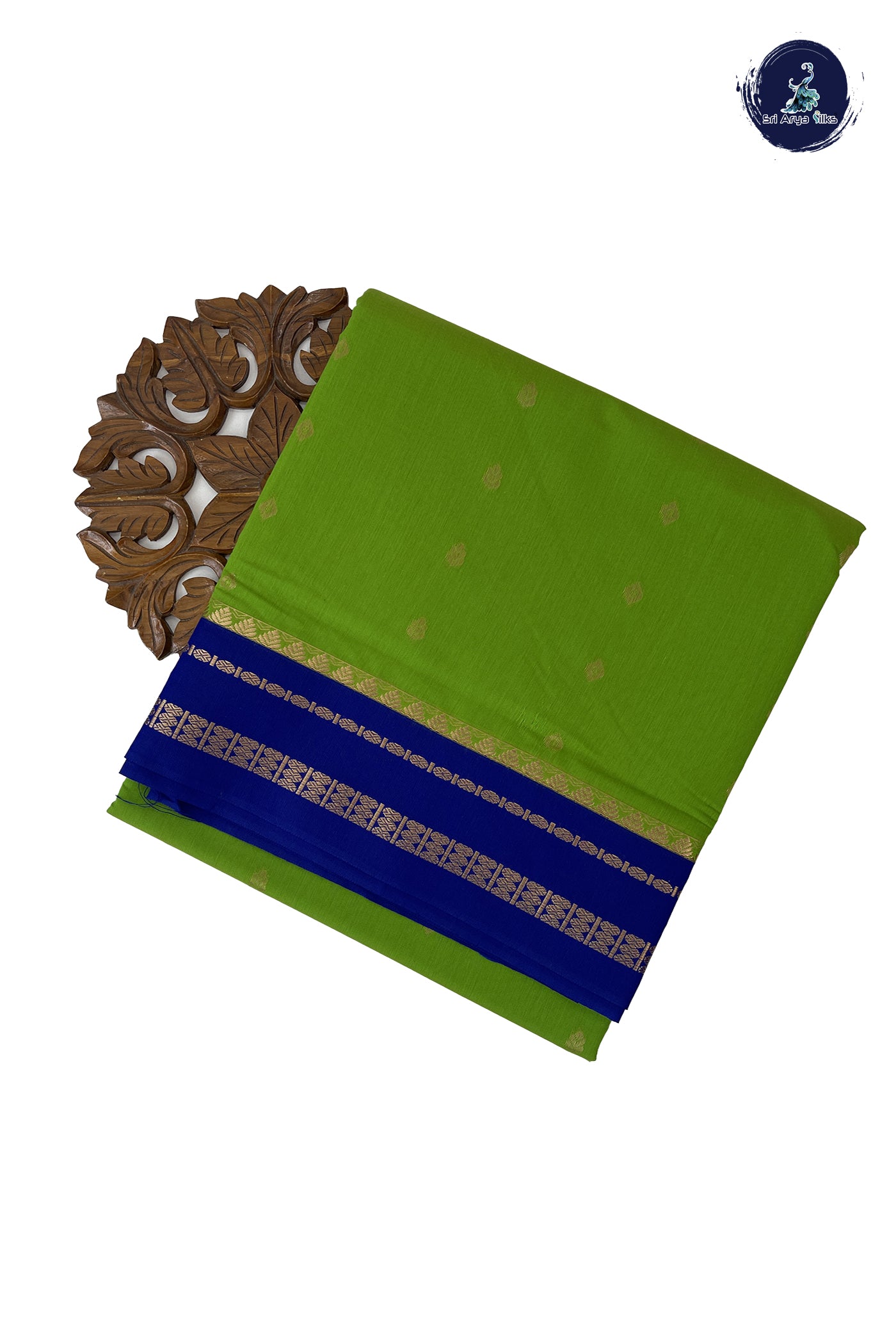 Green Madisar Semi Silk Cotton Saree With Zari Buttas Pattern